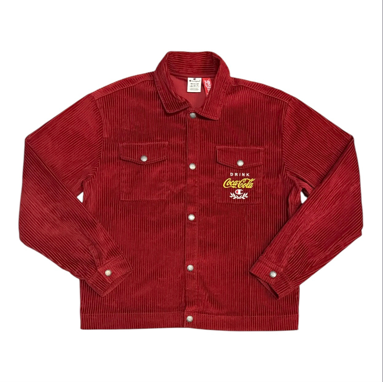 Champion Coca Cola Burgundy Corduroy Overshirt Jacket