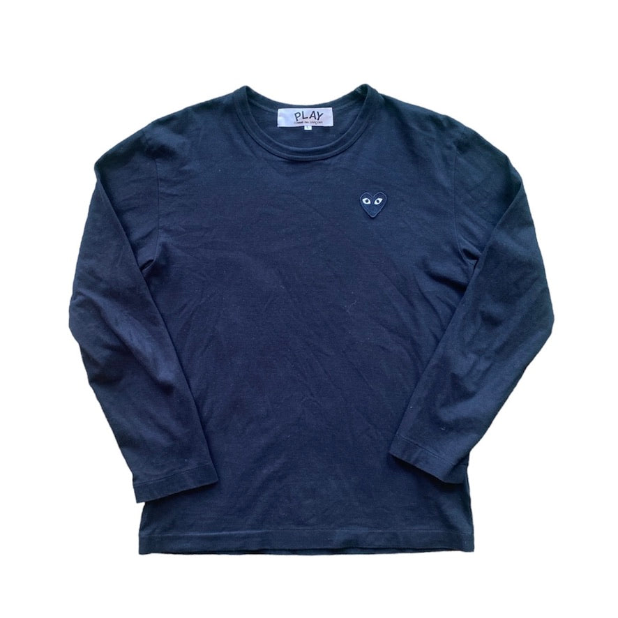 Commed Des Garçons Play Black Heart Black Long Sleeve Tshirt
