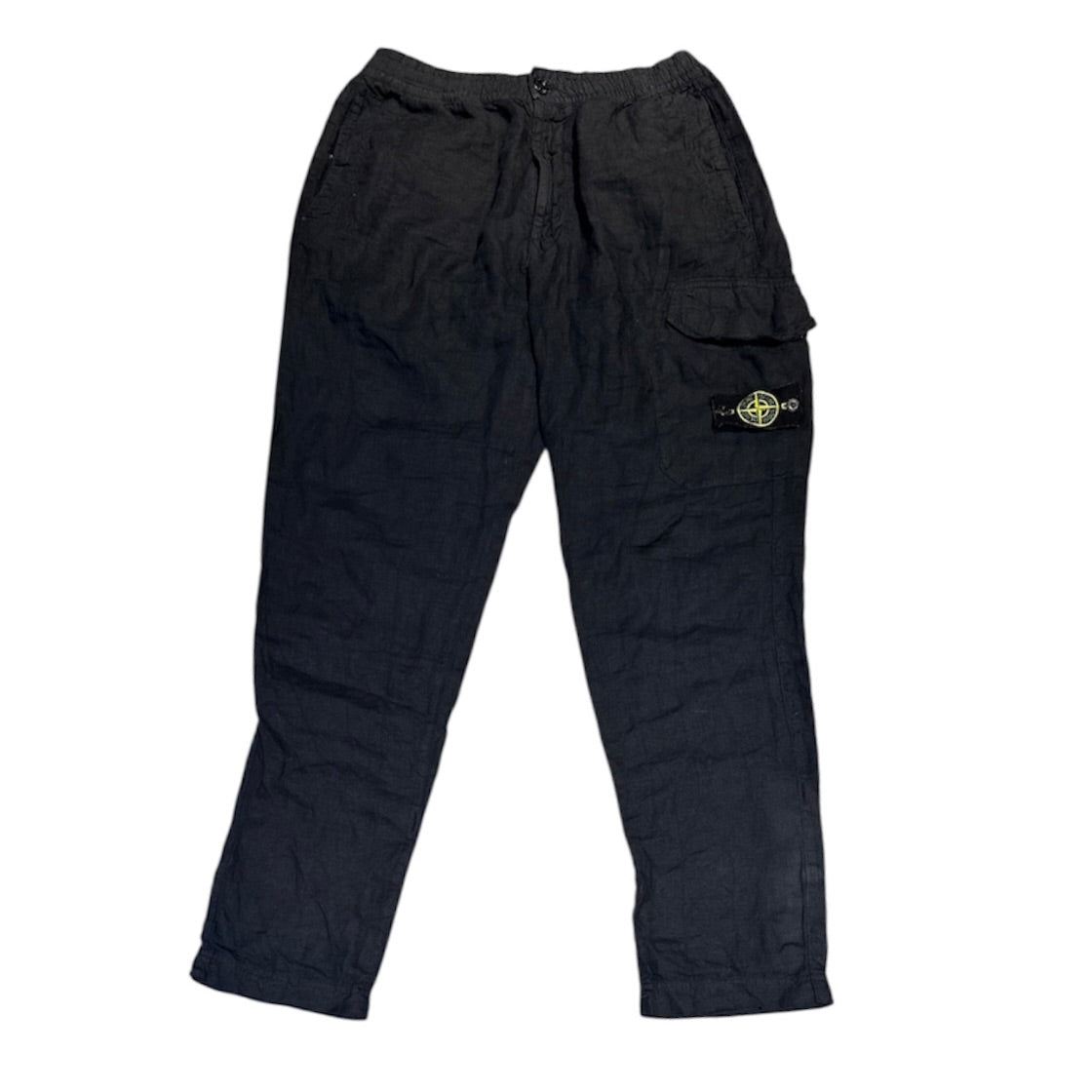 Stone Island Patch Pocket Navy Linen Pants