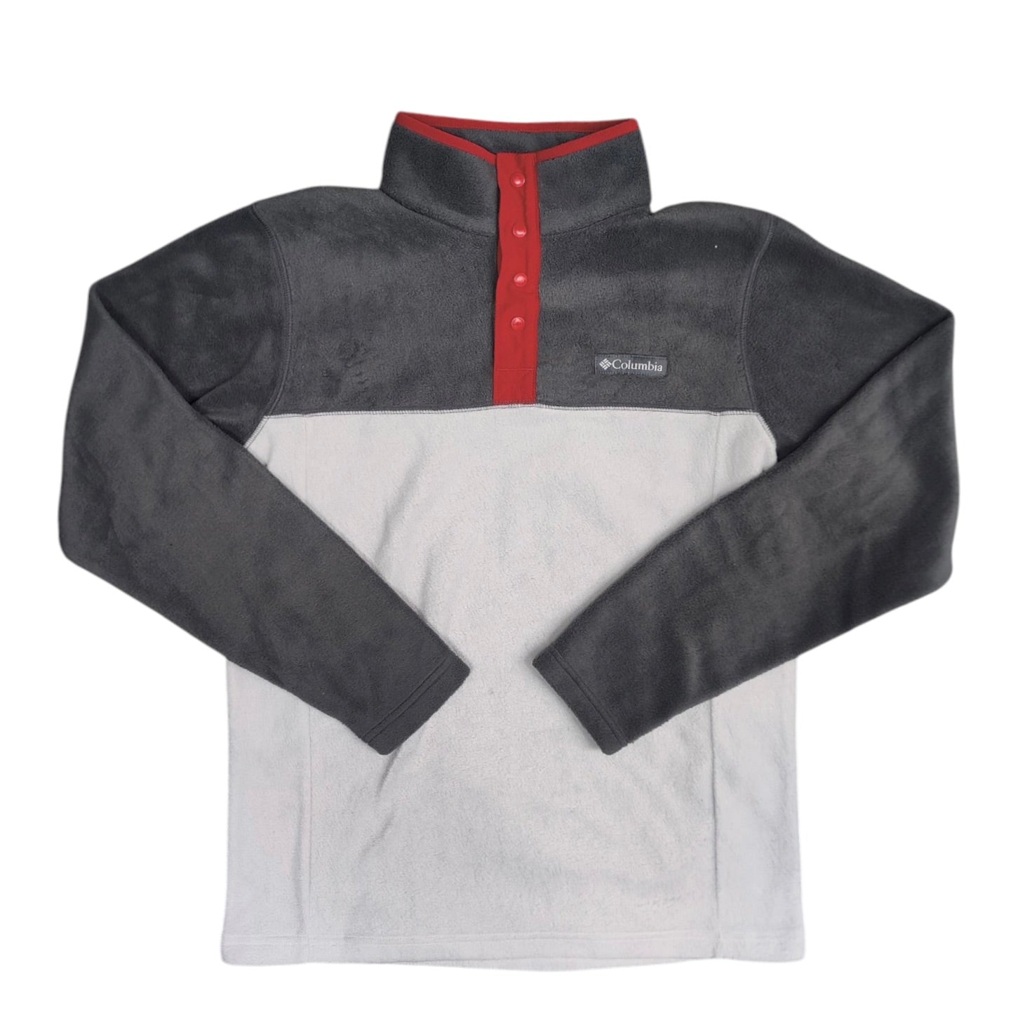 Columbia Steens Mountain Dark Grey Red Half Snap Fleece Long Sleeve