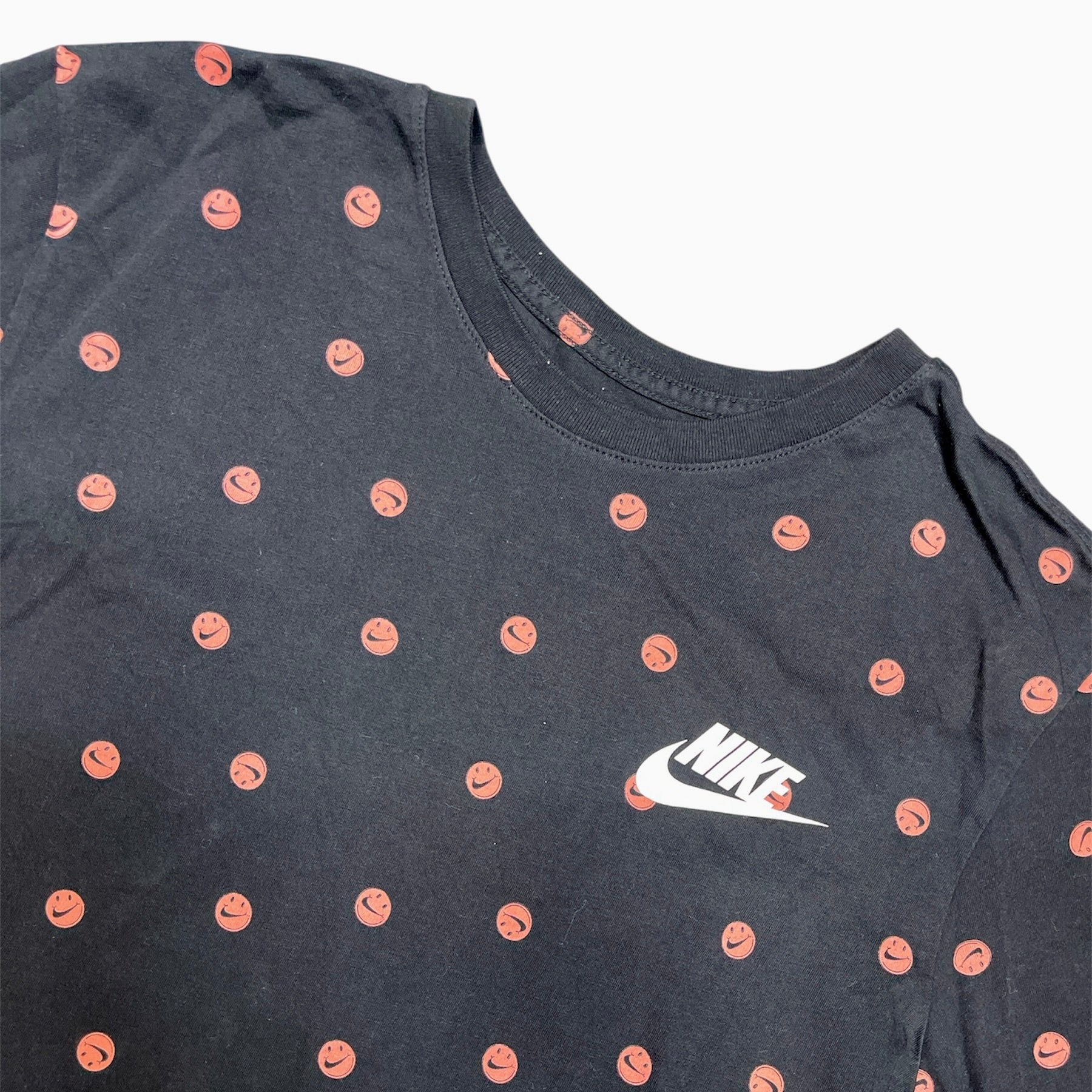 Nike Allover Smiley Print Black Tshirt