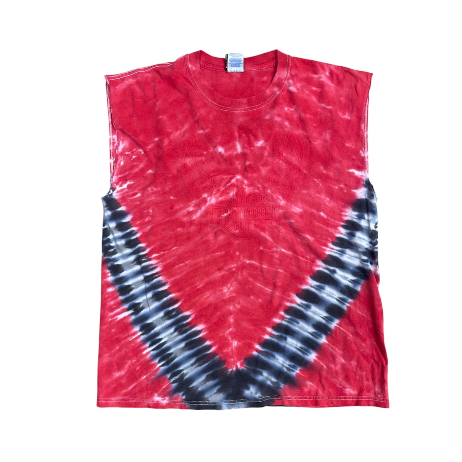 Harley Davidson Red Tie Dye Tank Top