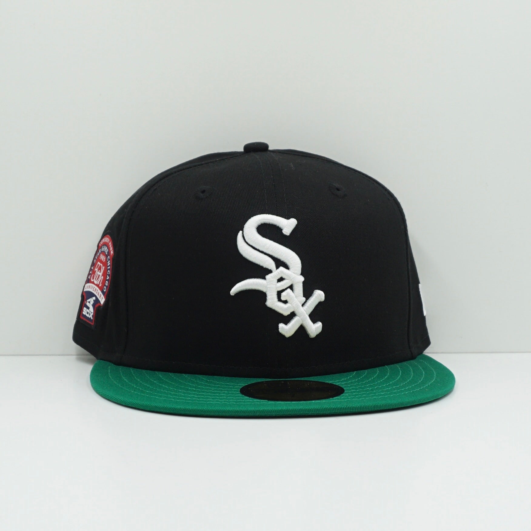 New Era White Sox Black Green Fitted Cap