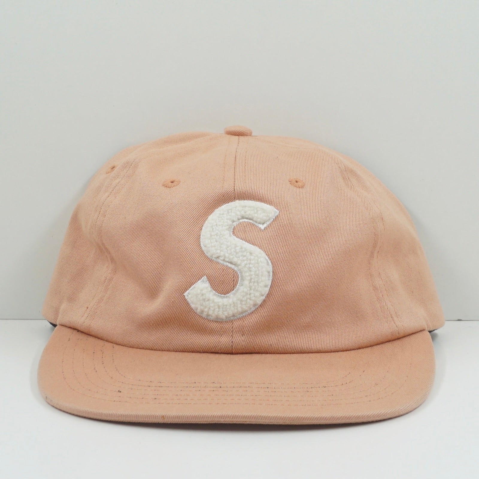 Supreme FW16 Chenille S Logo Coral 6 Panel Cap