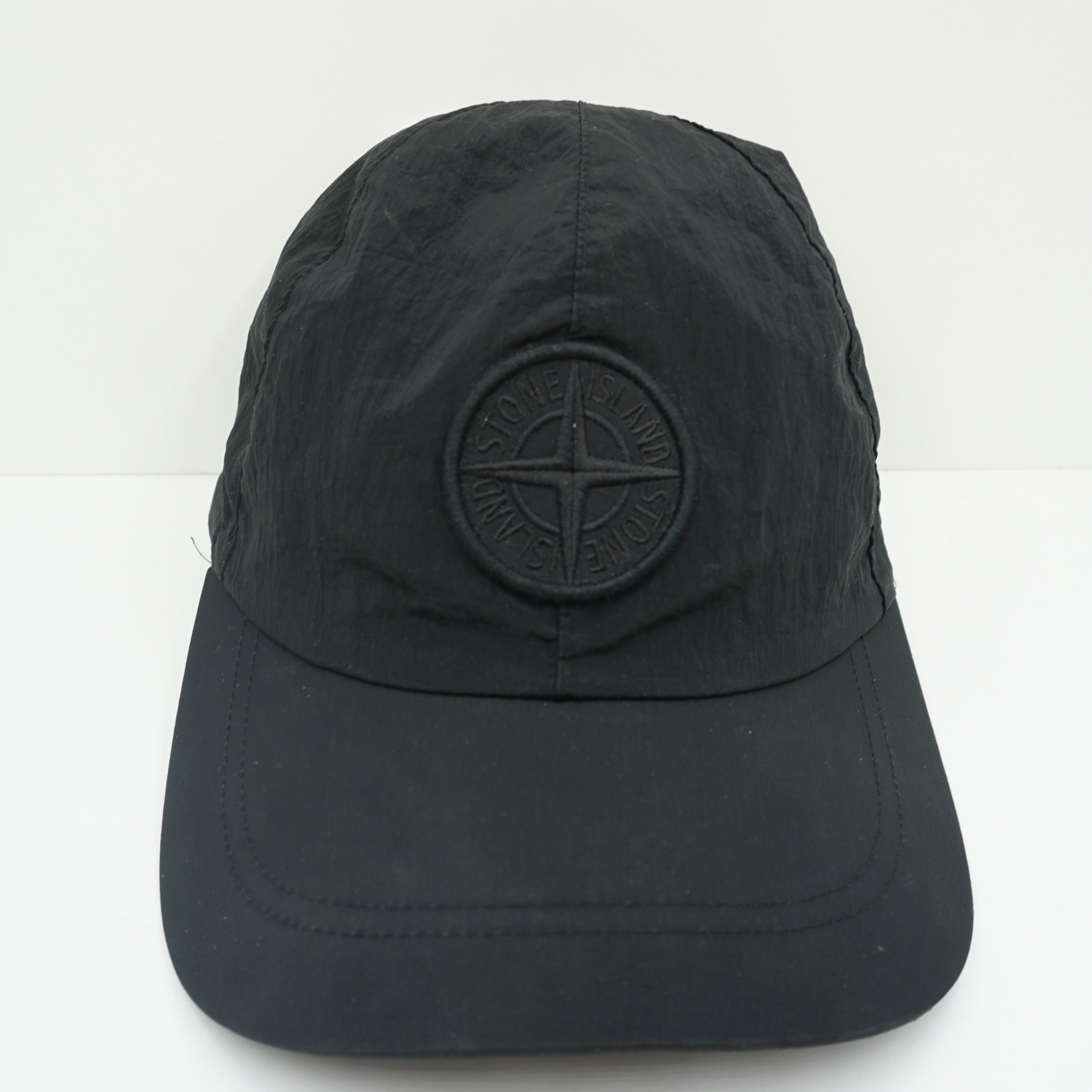 Stone Island Nylon Logo Six Panel Hat Black Adjustable Cap
