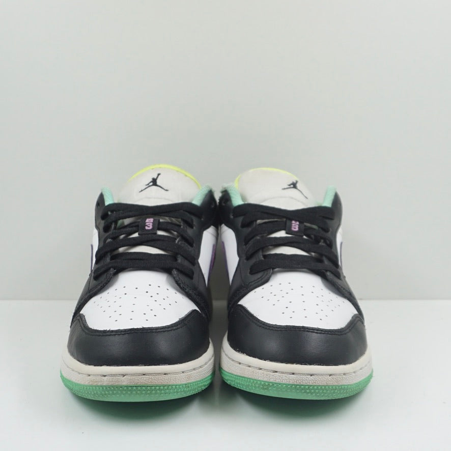 Jordan 1 Low Green Glow Violet Shock (GS)