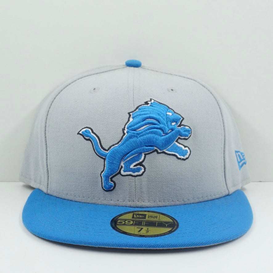 New Era Detroit Lions Grey Blue Fitted Cap