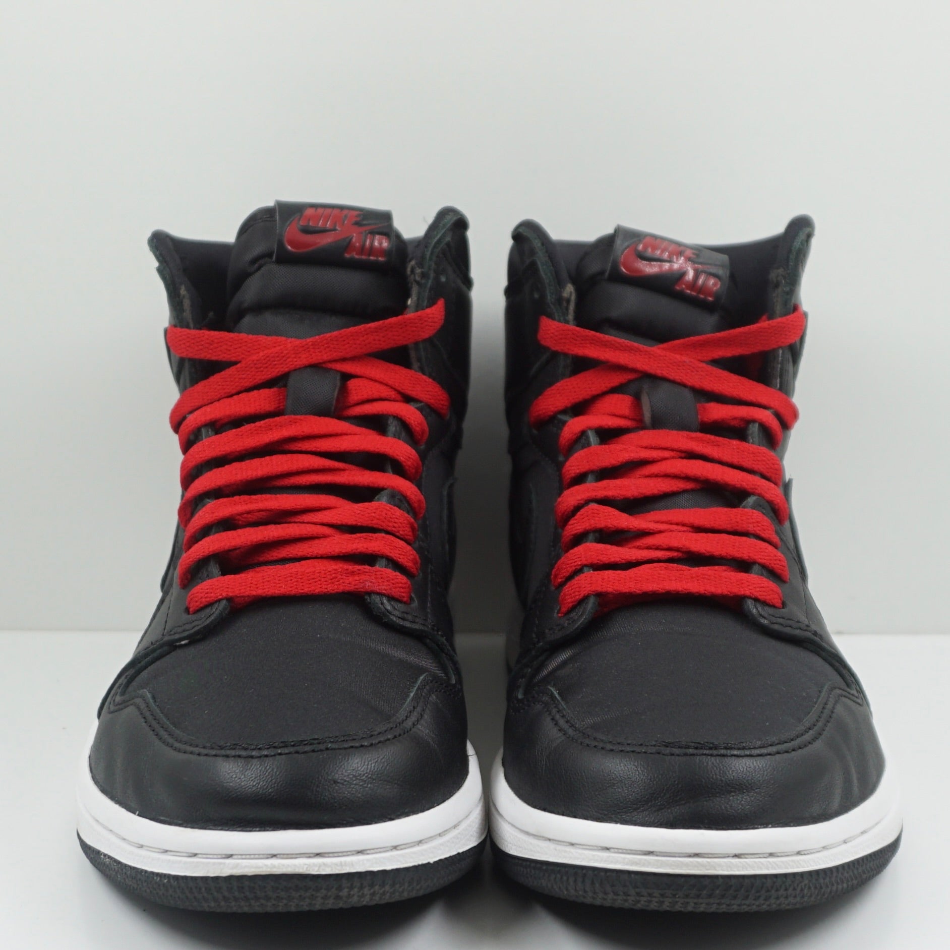 Jordan 1 Retro High Black Satin Gym Red