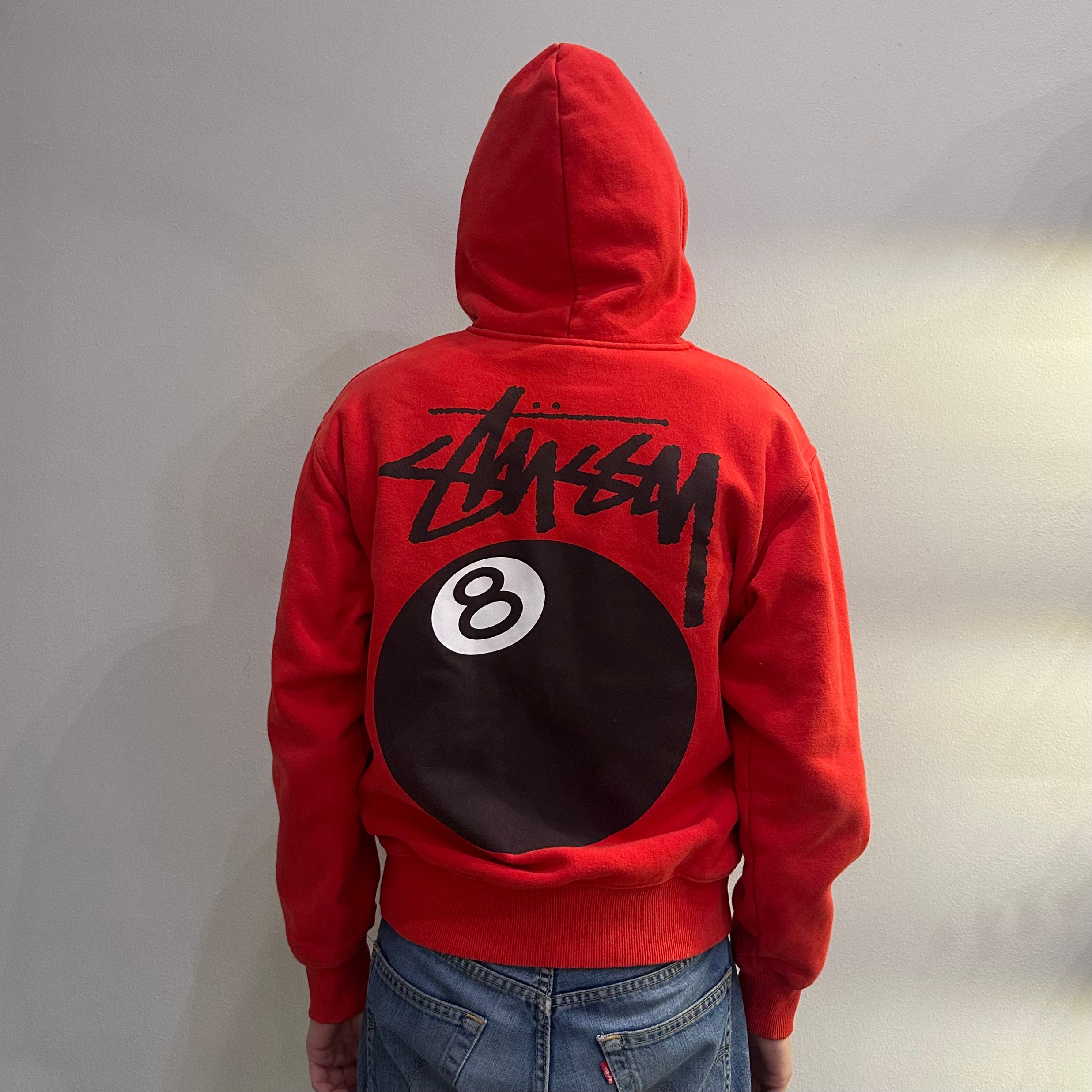 Stussy 8-Ball Red Zip Hoodie