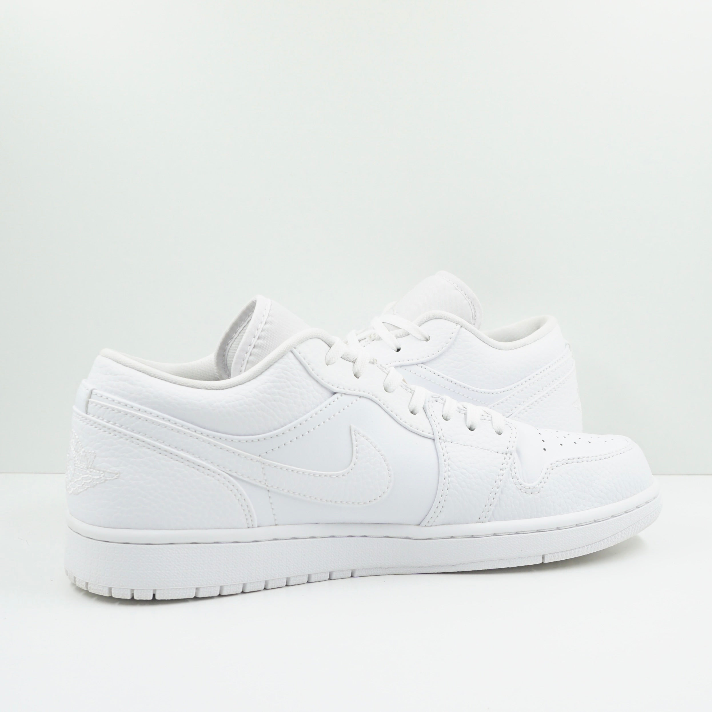 Jordan 1 Low Triple White Tumbled Leather