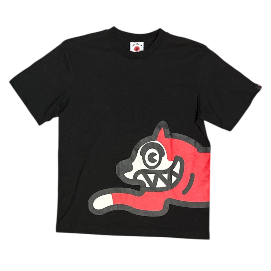 Ice Cream Jumbo Running Dog Black Tshirt