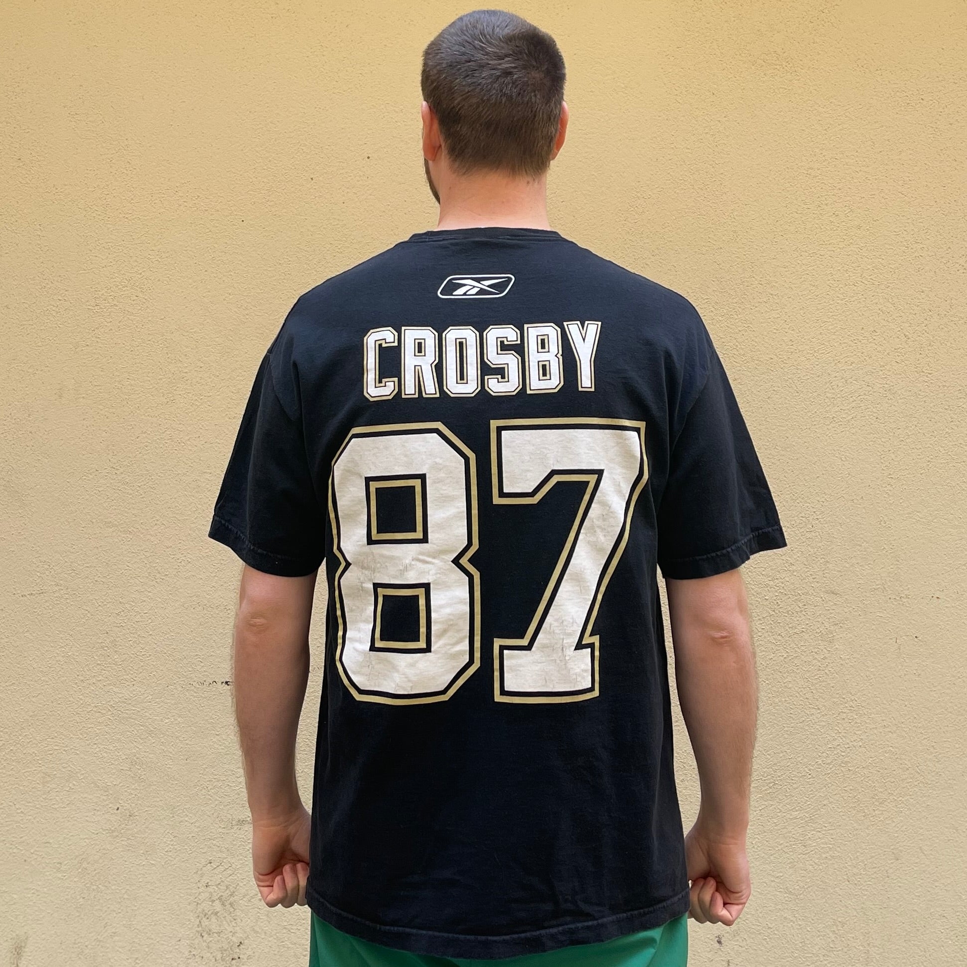 Reebok Hockey Pittsburgh Penguins #87 Crosby Black Tshirt