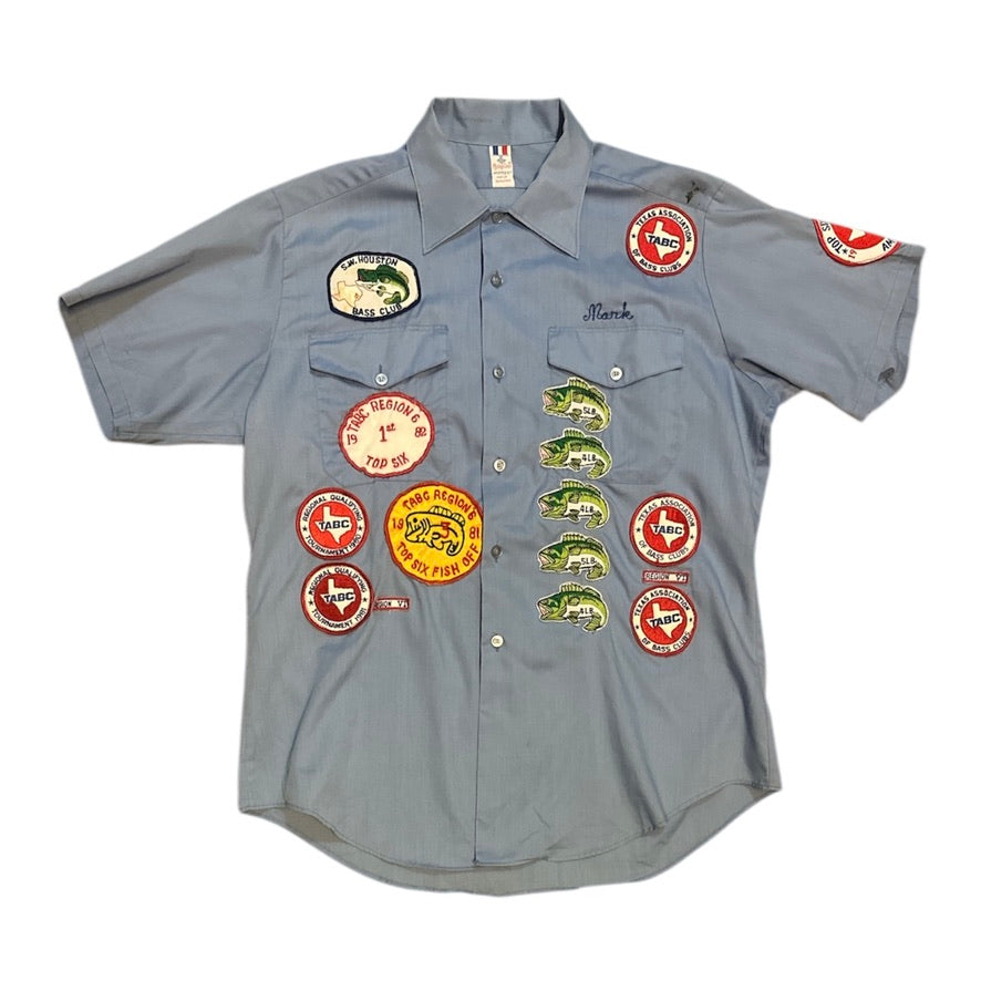 Flying Cross Blue Patches Short Sleeve Shirt