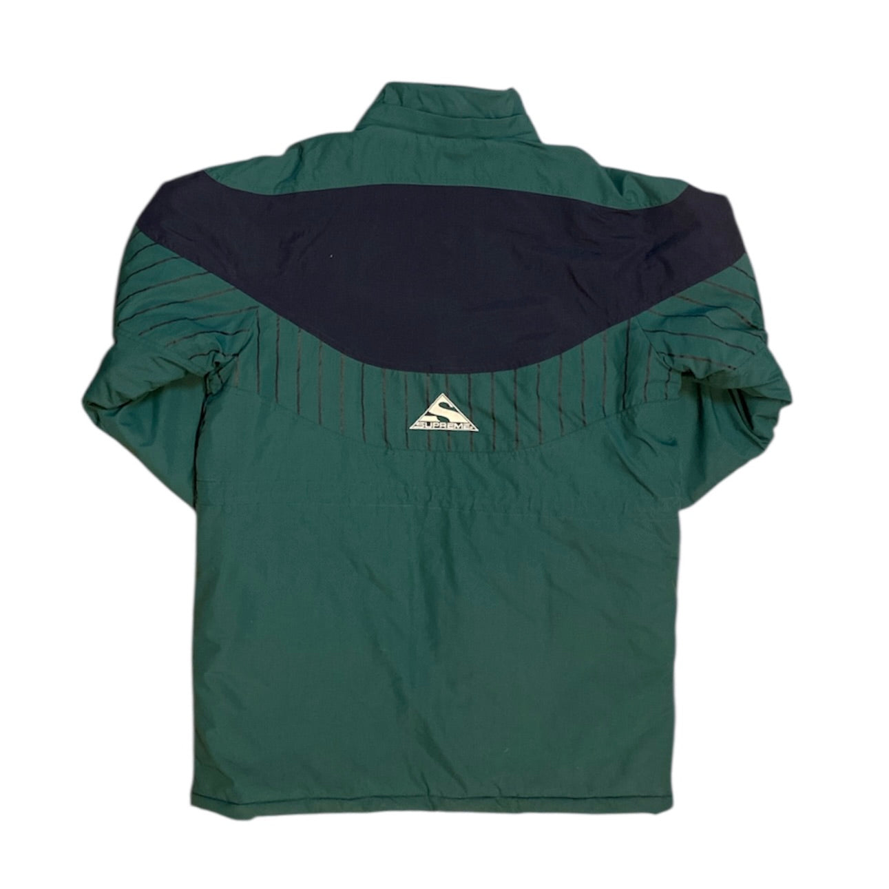 Supreme FW19 Pinstripe Panel Sports Parka Green
