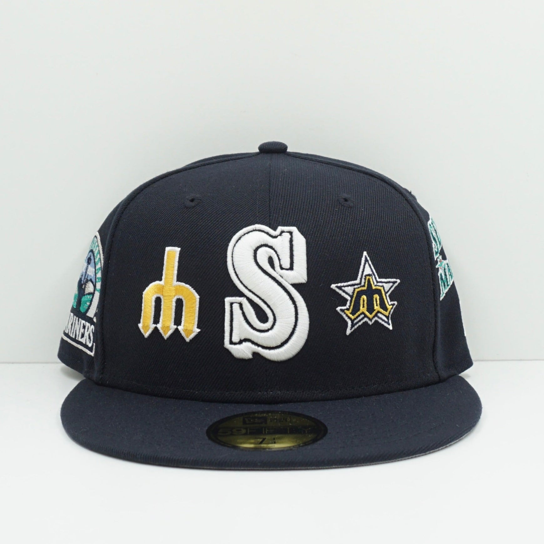 New Era Seattle Mariners Navy Multi Logo Fitted Cap