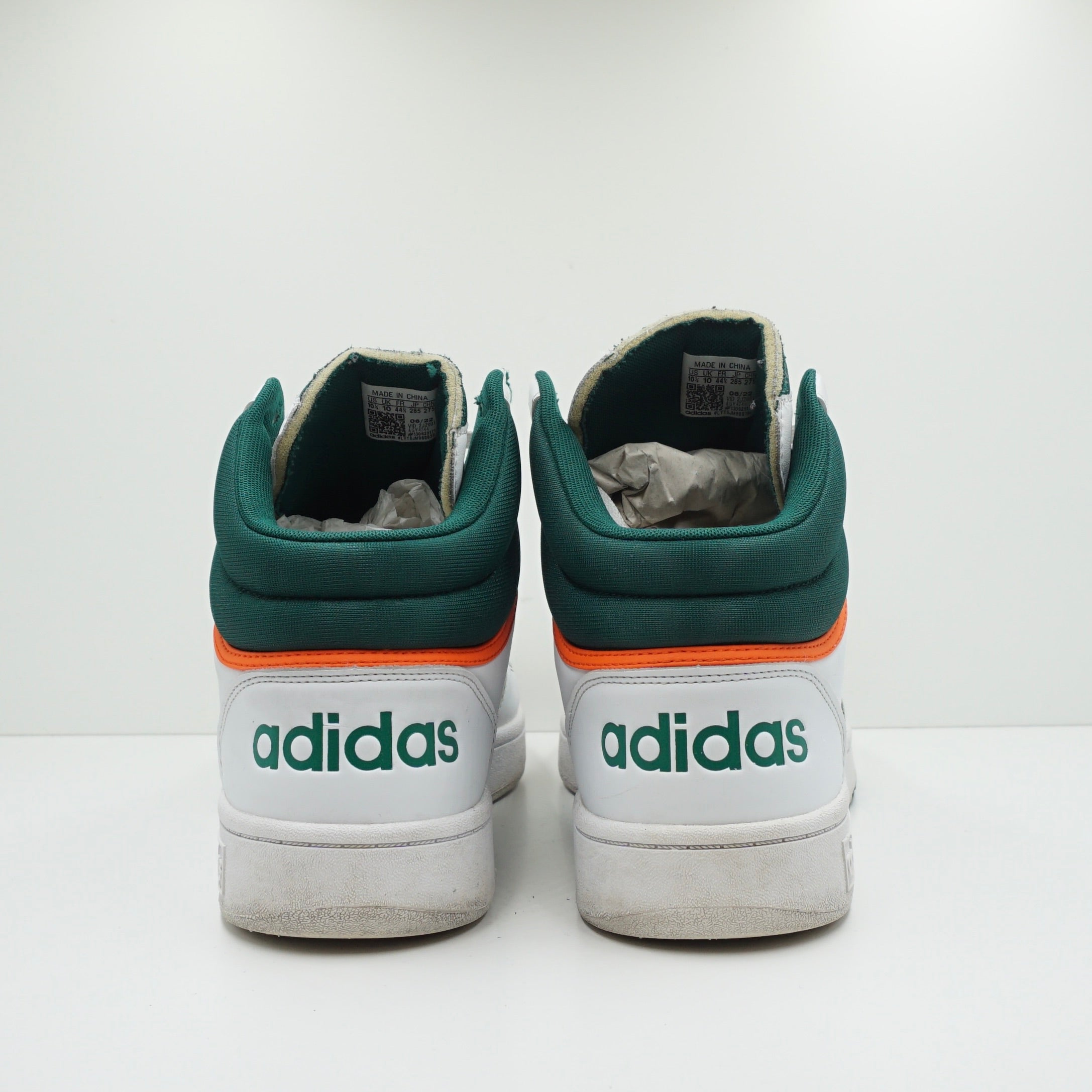 Adidas Hoops 3.0 Mid White Collegiate Green