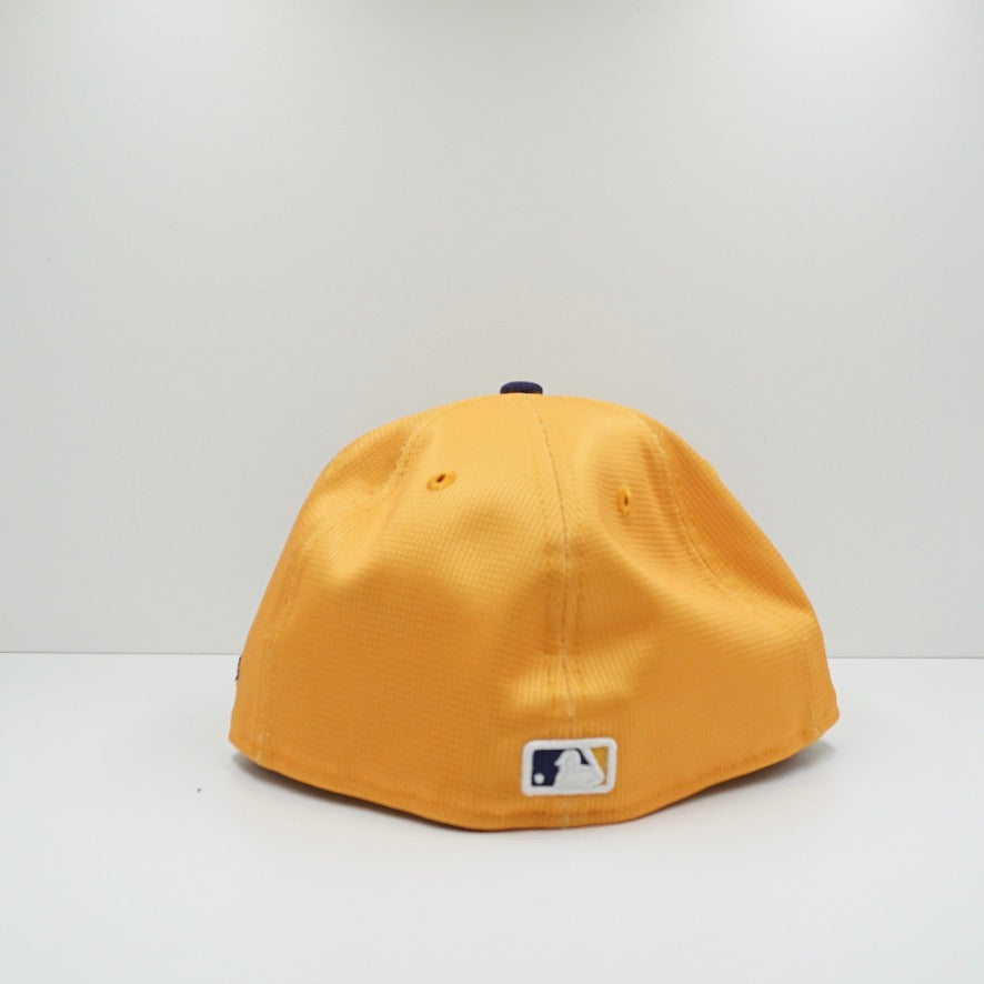 New Era Milwaukee Brewers Yellow Navy Fitted Cap