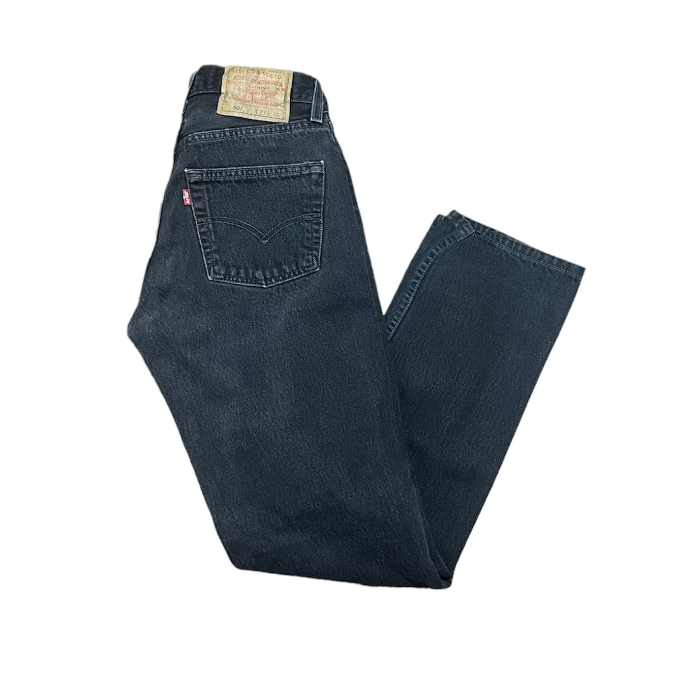 Vintage Levis 501 Washed Out Black Jeans (W27/L30)
