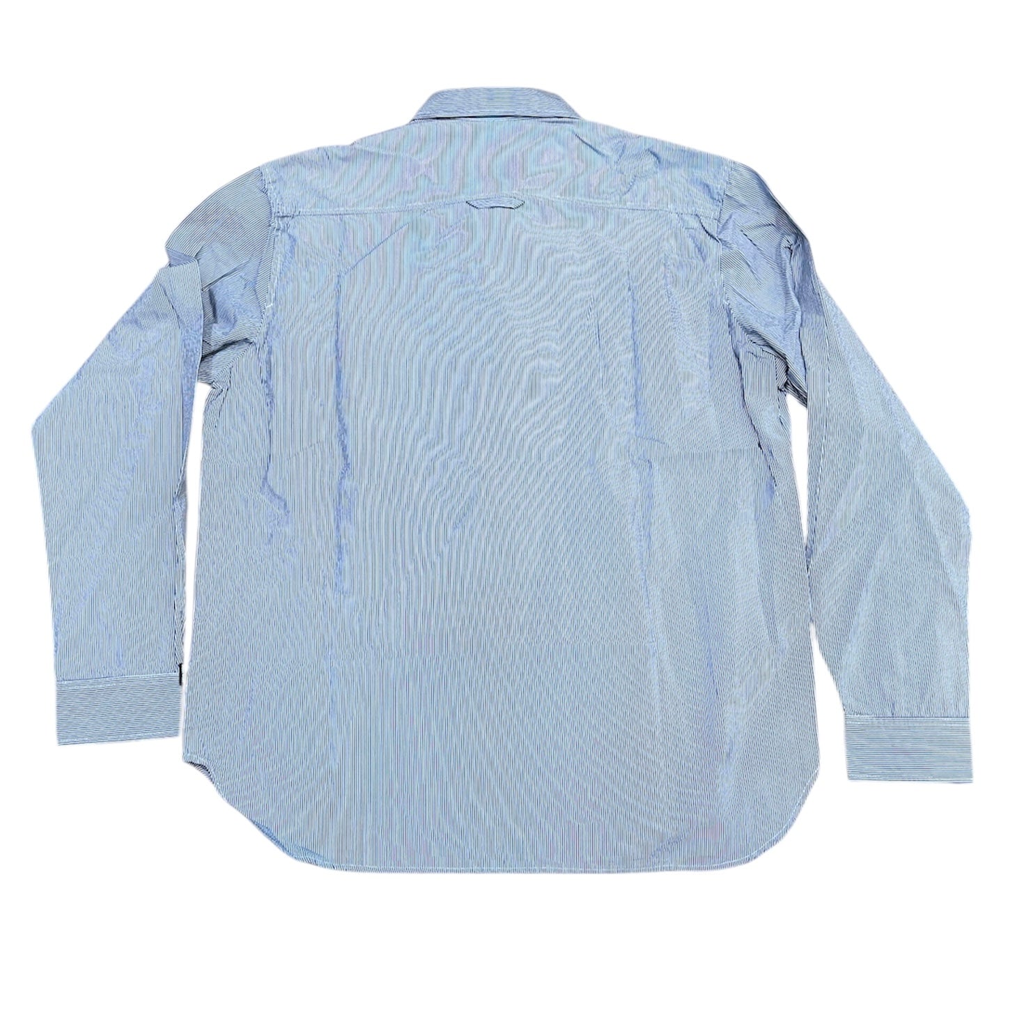 Wood Wood Striped Zipper Blue Overshirt