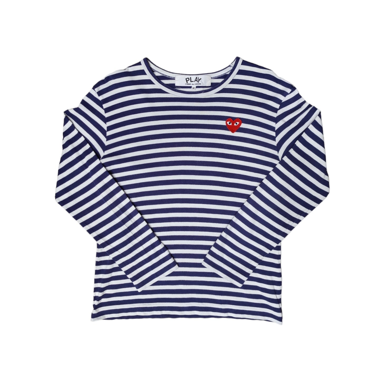 Comme Des Garçons Play Small Heart Long Sleeve Navy Tshirt