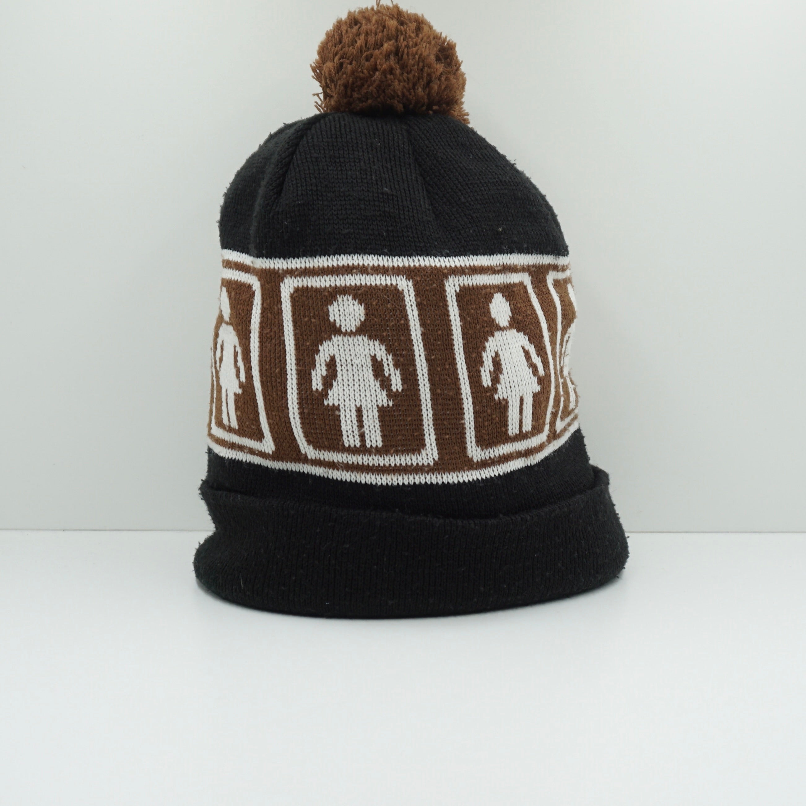 Girl Bobble Head Brown Beanie