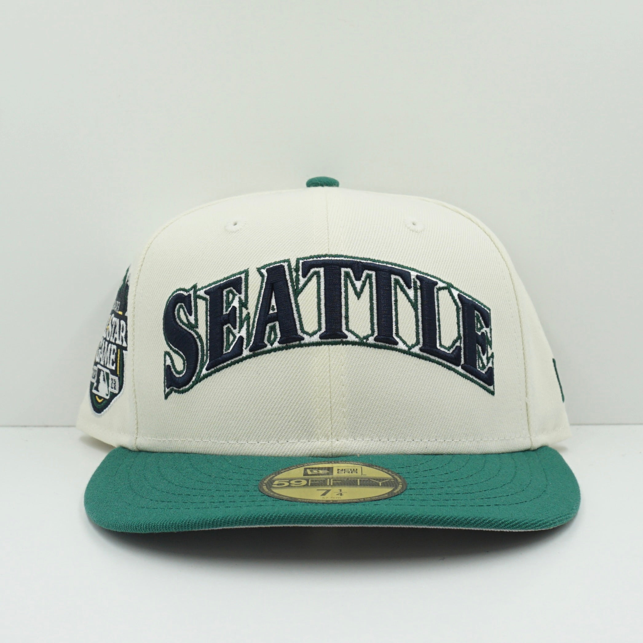 New Era Cooperstown Seattle Mariners Cream Green Fitted Cap