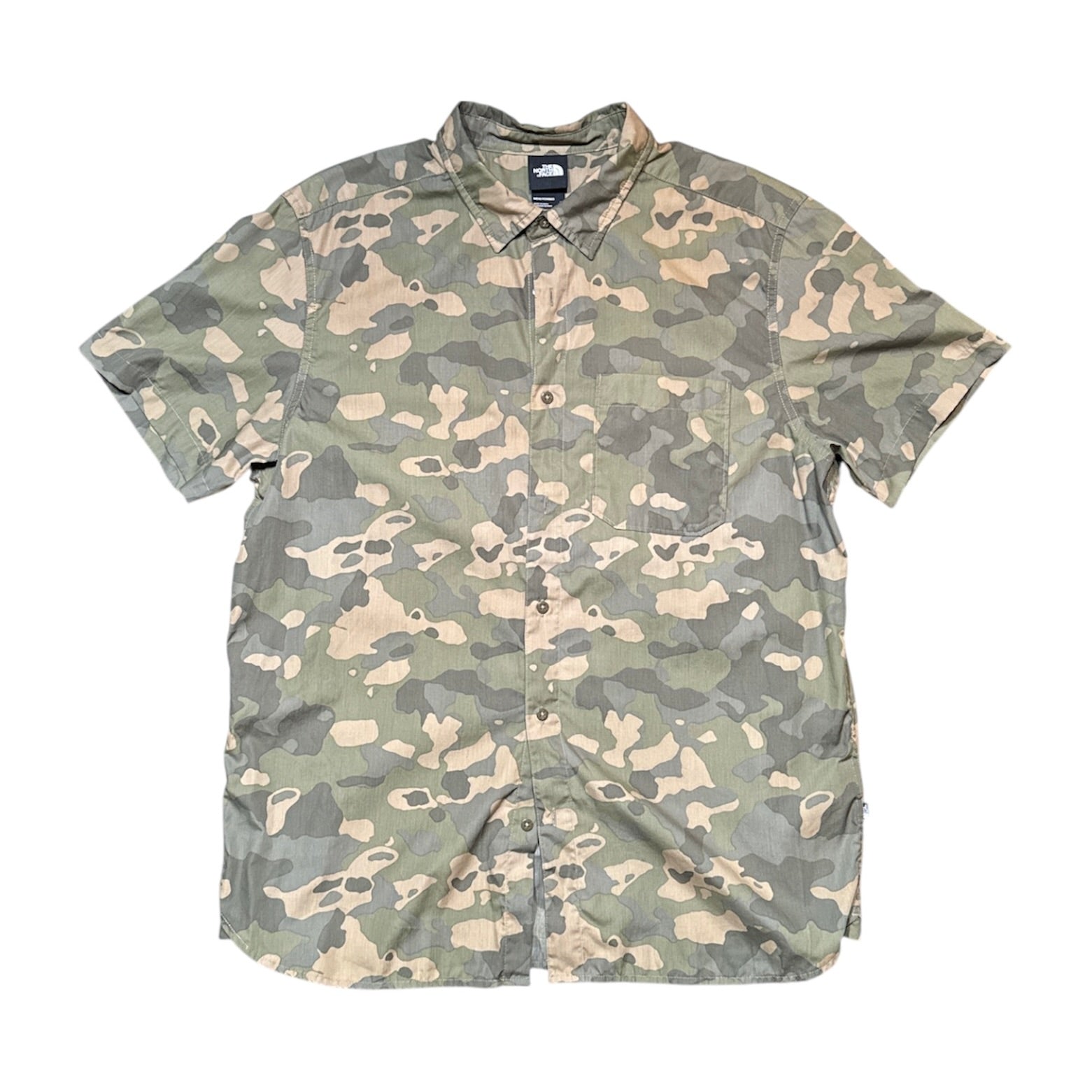 The North Face Camoflauge Button Up Short Sleeve Shirt