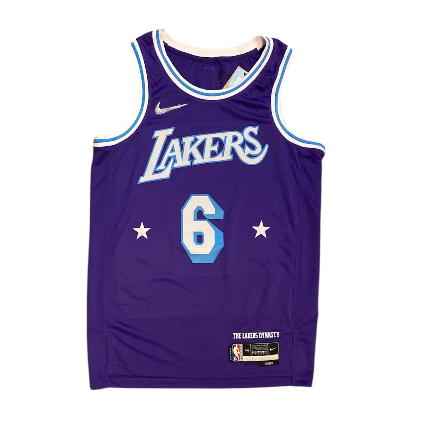 Nike Los Angeles Lakers LeBron James #6 City Edition 75th Anniversary Swingman Basketball Jersey