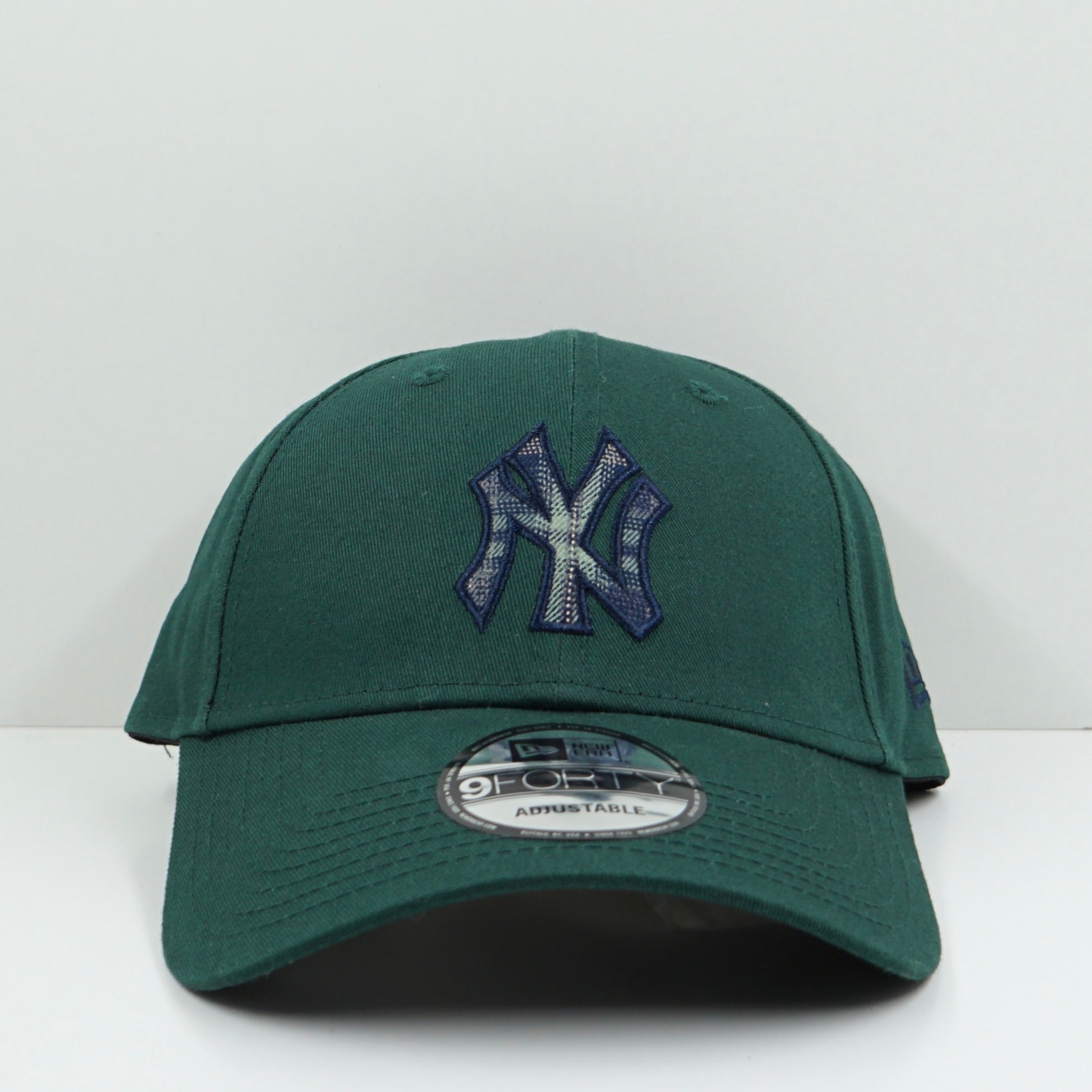 New Era Check Infill MLB Yankees Green Adjustable Cap
