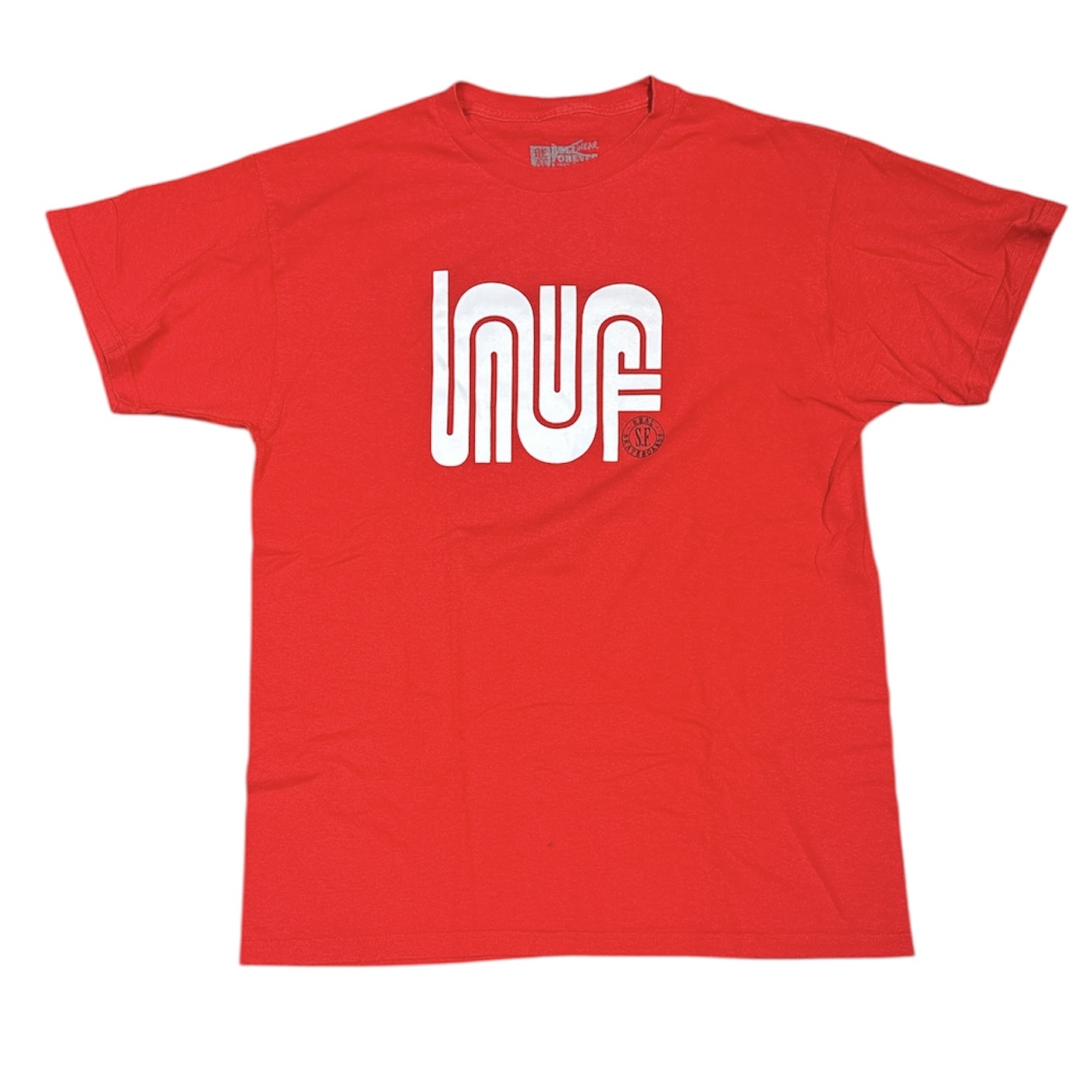 Real Skateboards White Print Red Tshirt