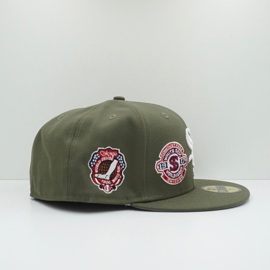 New Era White Soxs Multi Logo Green Fitted Cap