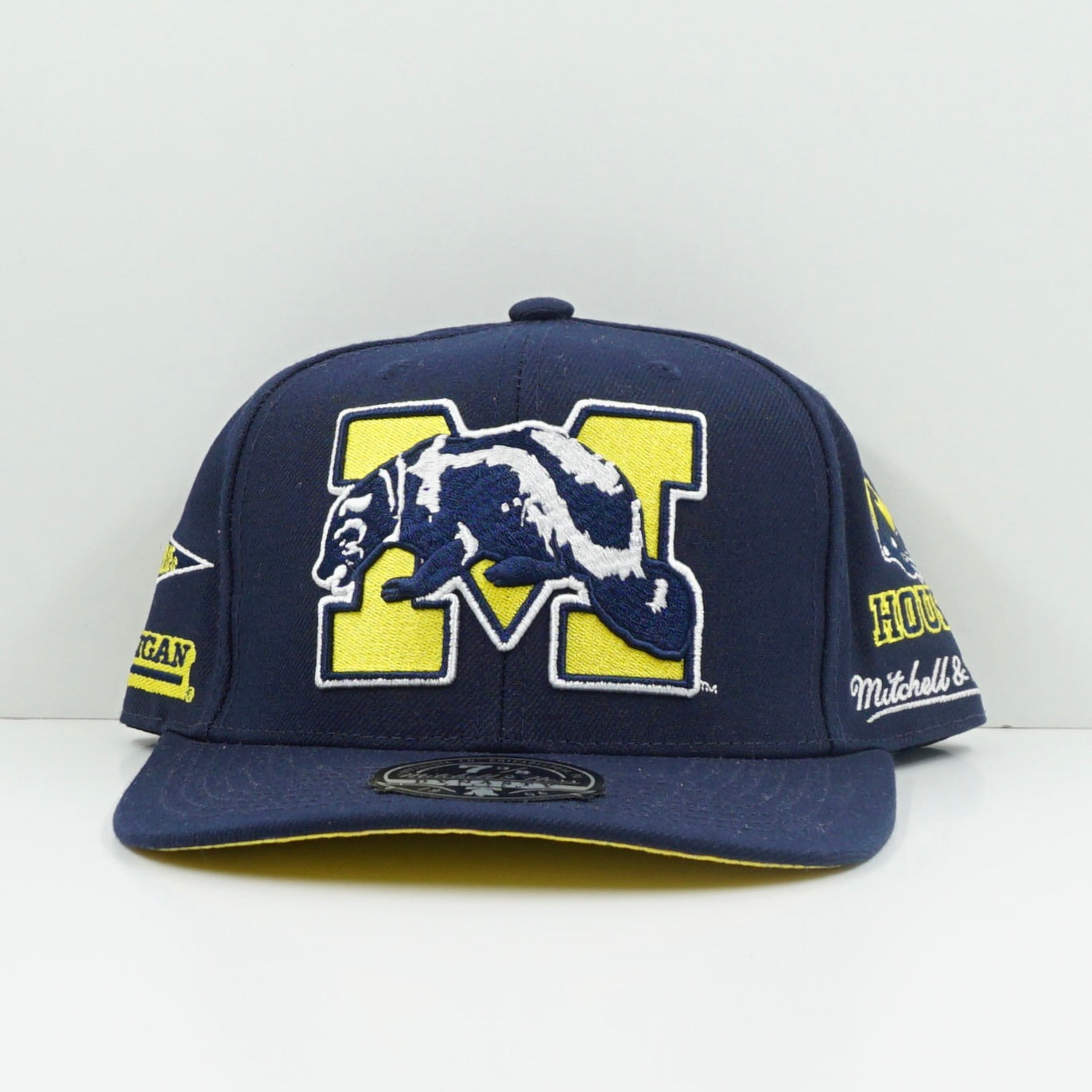 Mitchell & Ness Michigan Wolverines Multi Logo Fitted Cap