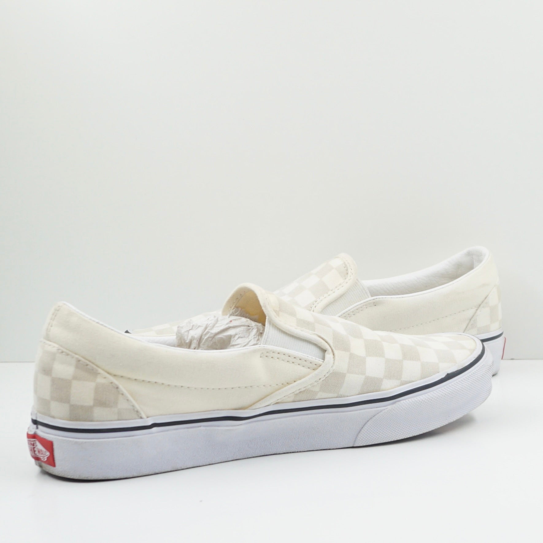 Vans Slip On Checkerboard Beige White