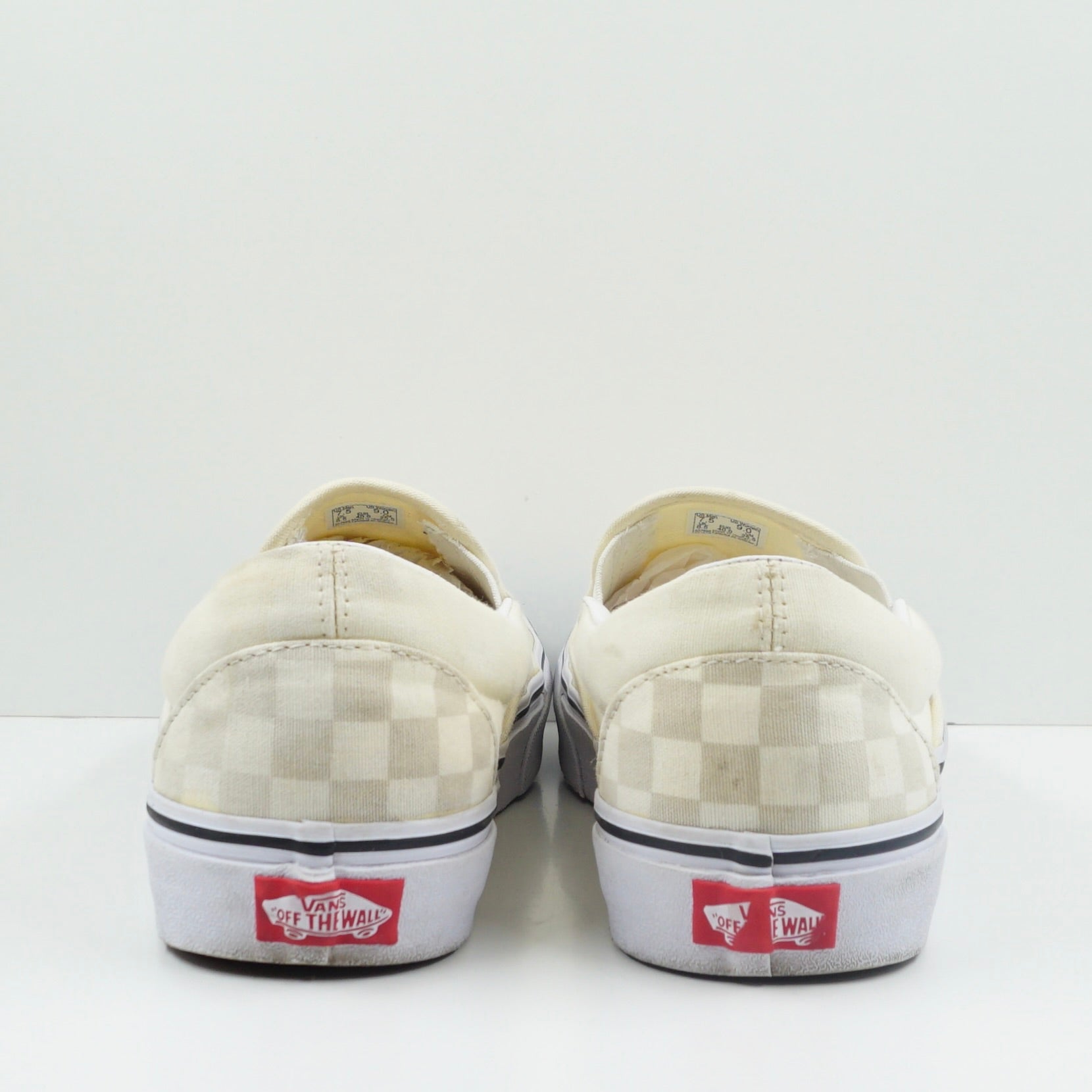 Vans Slip On Checkerboard Beige White