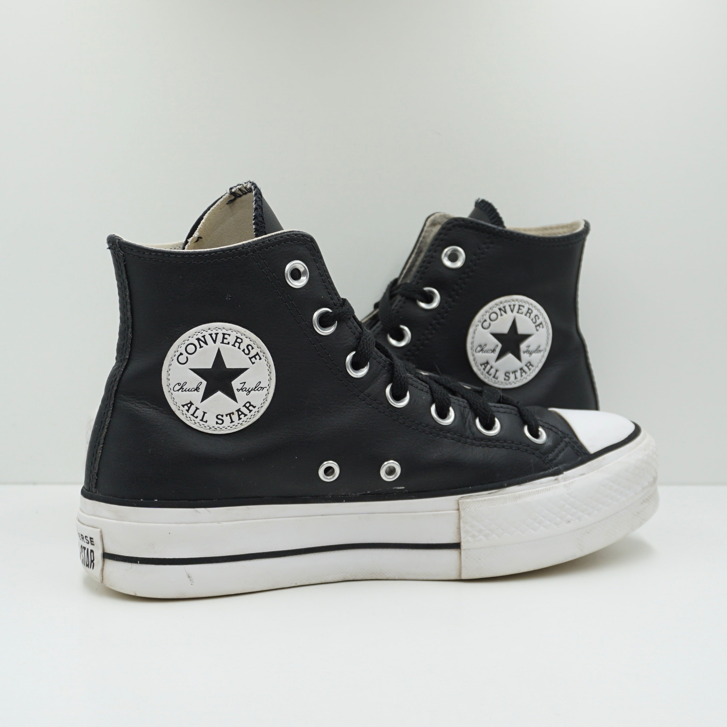 Converse Chuck Taylor All Star Lift Hi Black Leather (W)