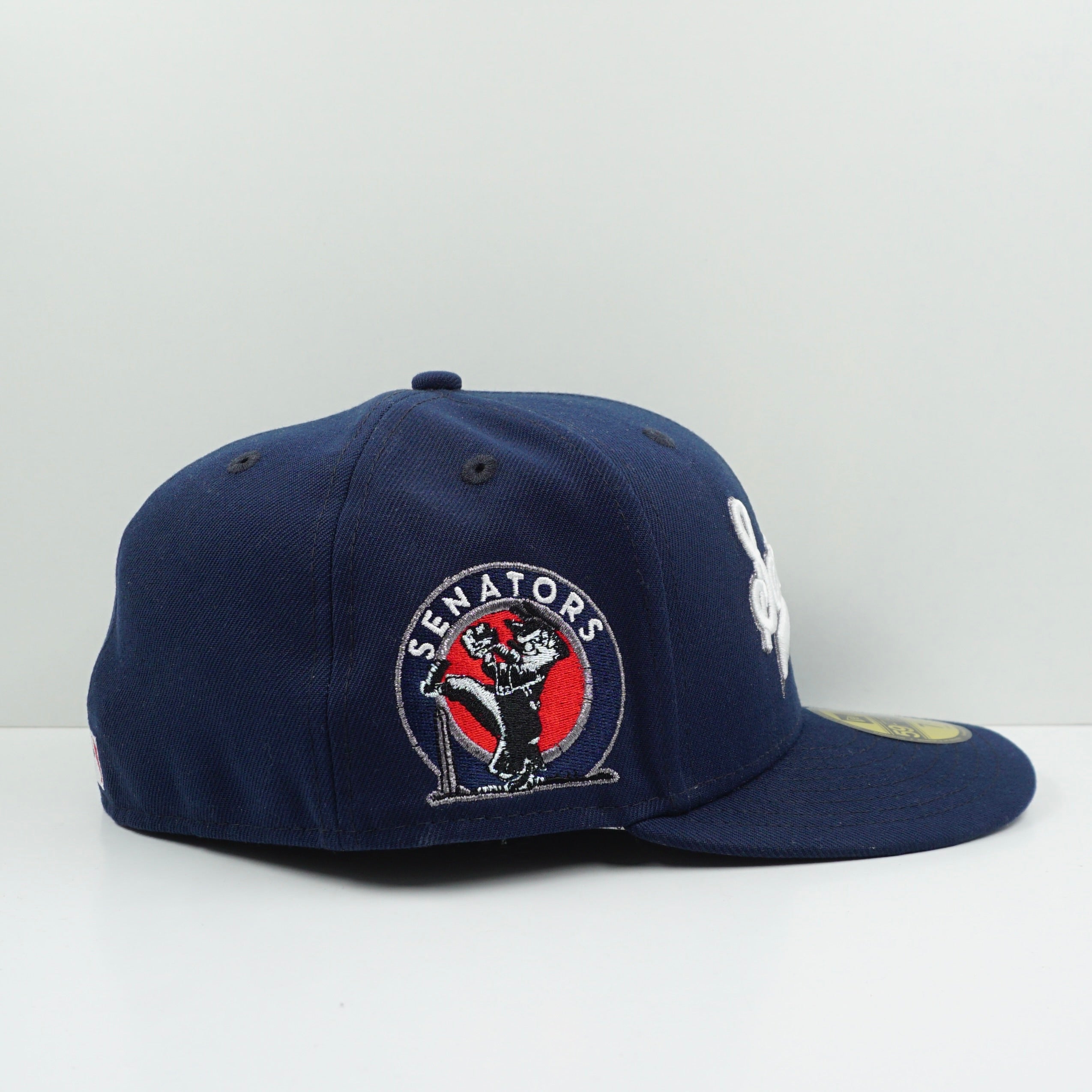 New Era Cooperstown Collection Washington Senators Ocean Side Script Edition Blue Fitted Cap