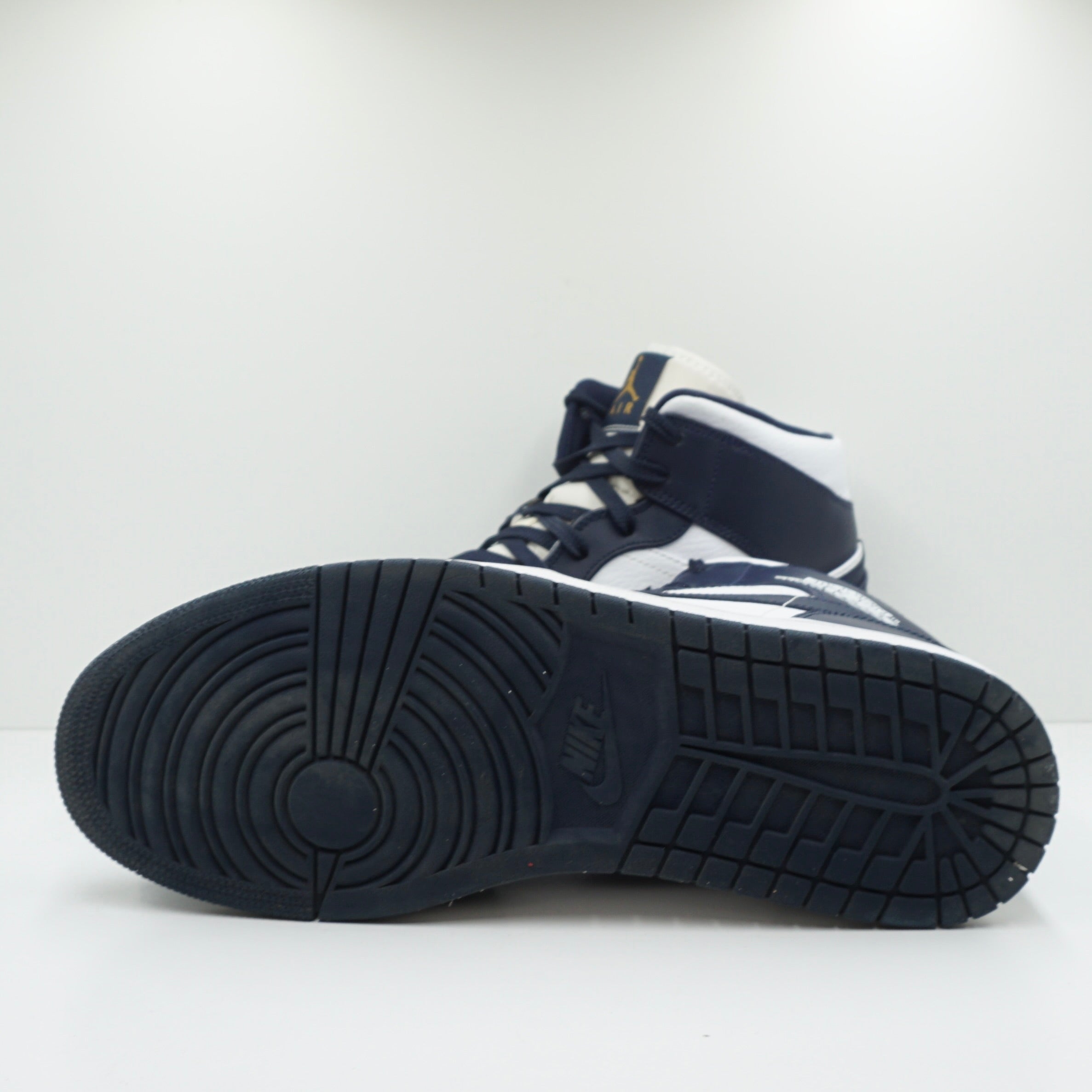 Jordan 1 Mid White Metallic Gold Obsidian