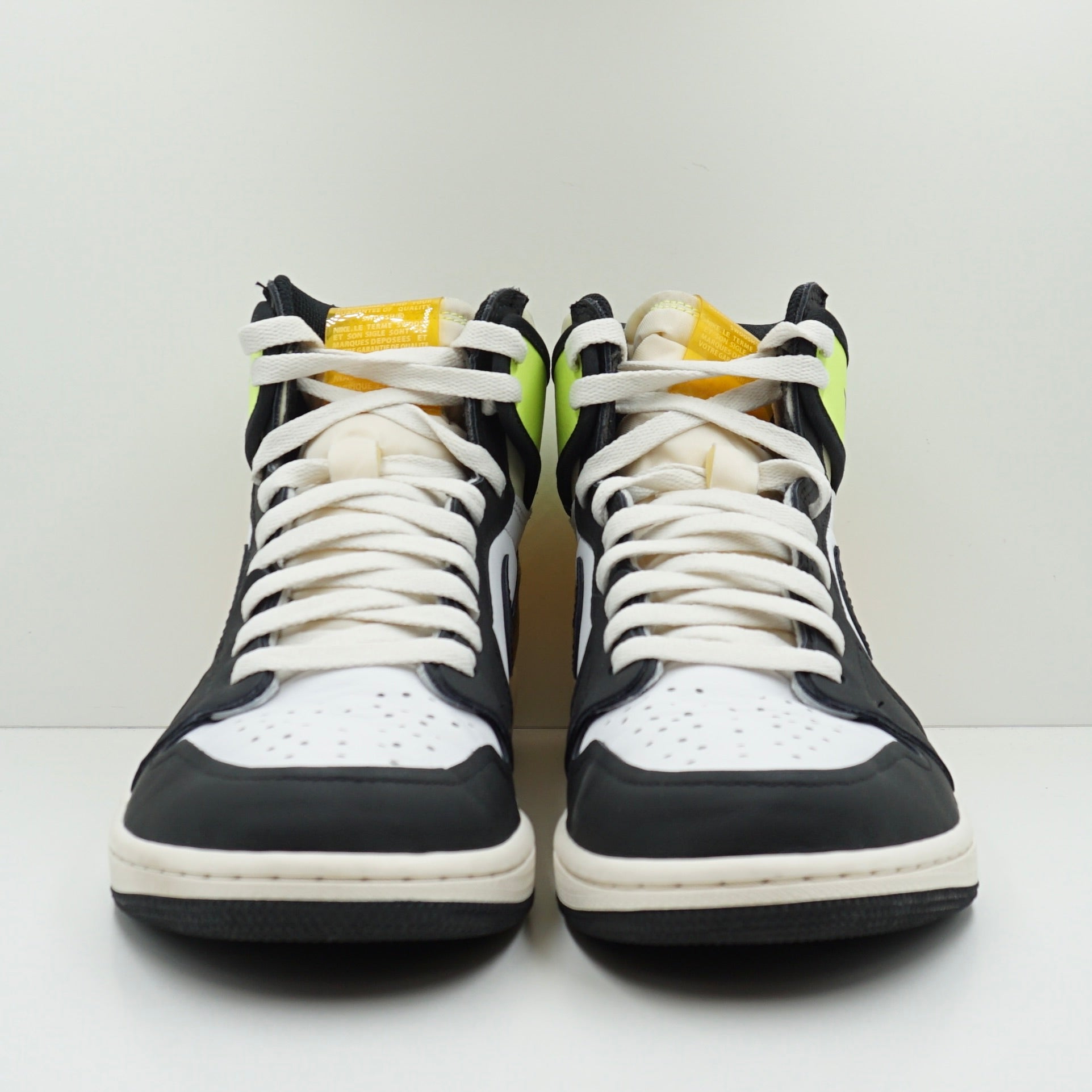 Jordan 1 Retro High White Black Volt University Gold