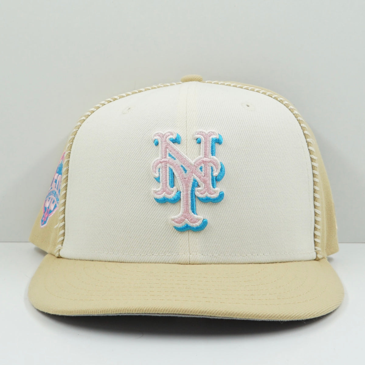 New Era Cooperstown Collection New York Mets Beige White Fitted Cap