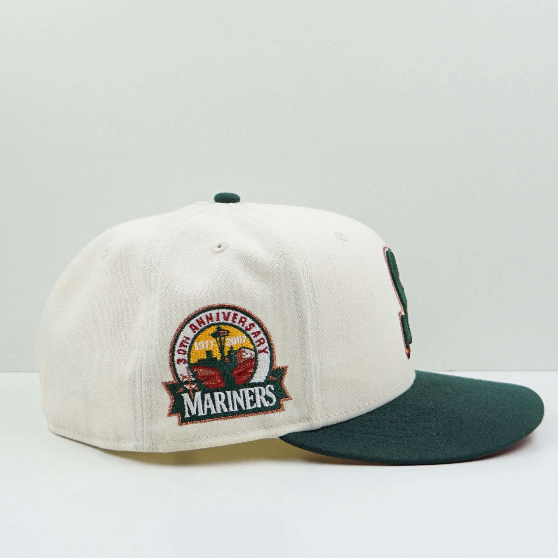 New Era Cooperstown Collection Seattle Mariners Beige Green Fitted Cap
