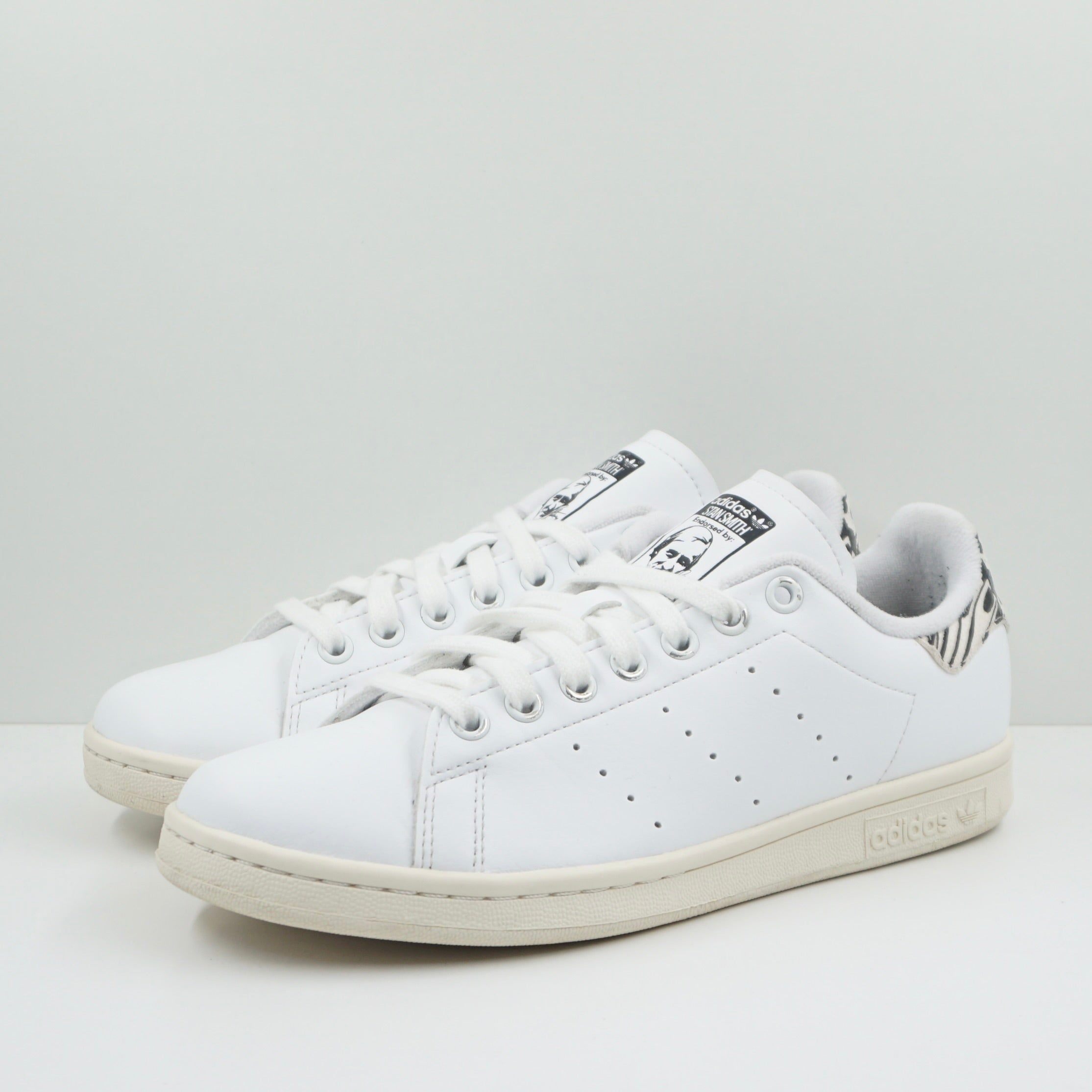 Adidas Stan Smith Cloud White Black Art Heel Tab