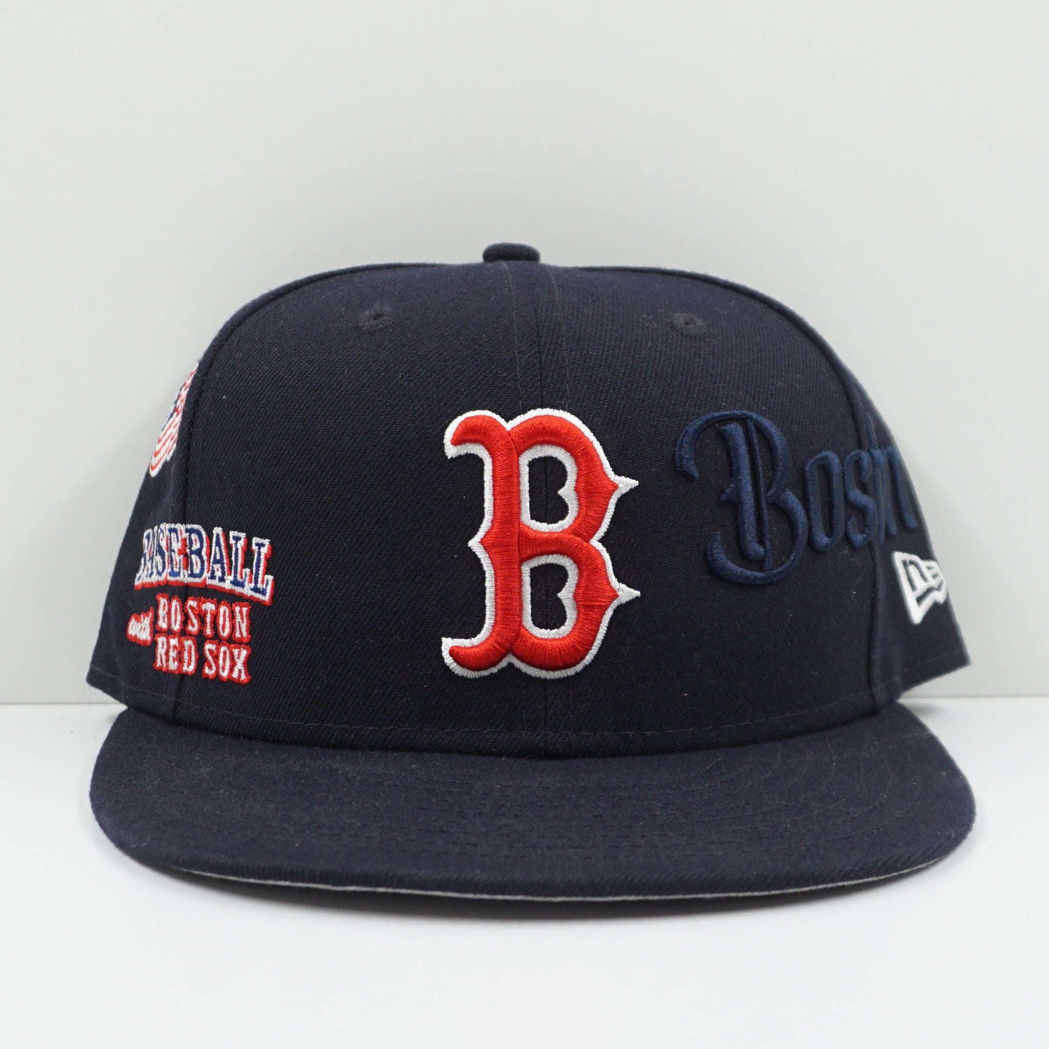 New Era Boston Red Sox Script Navy/Red Fitted Cap