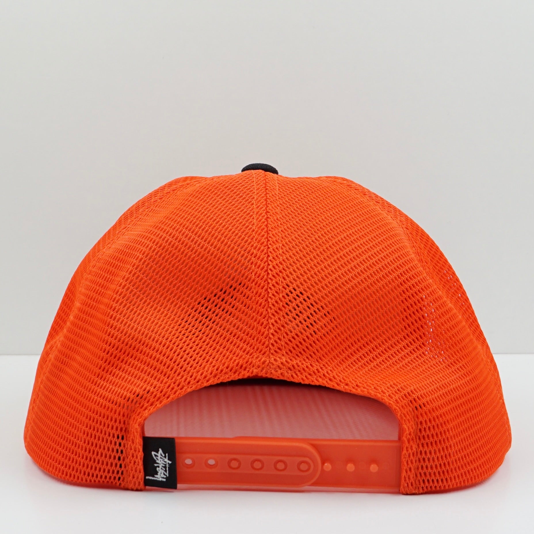 Stussy Extra Tough Workgear Orange Black Trucker Snapback Cap