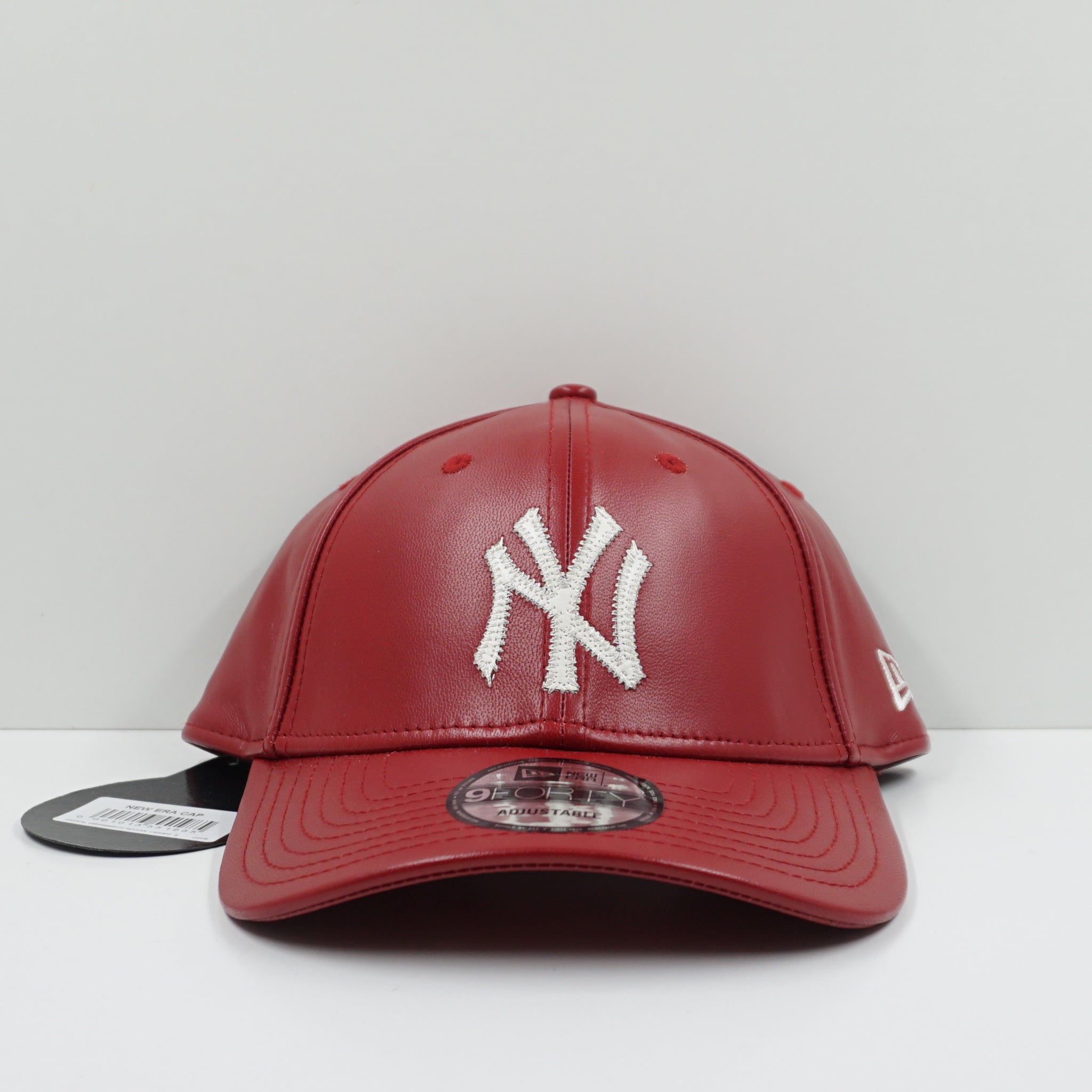 New Era New York Yankees Leather Red Adjustable Hat
