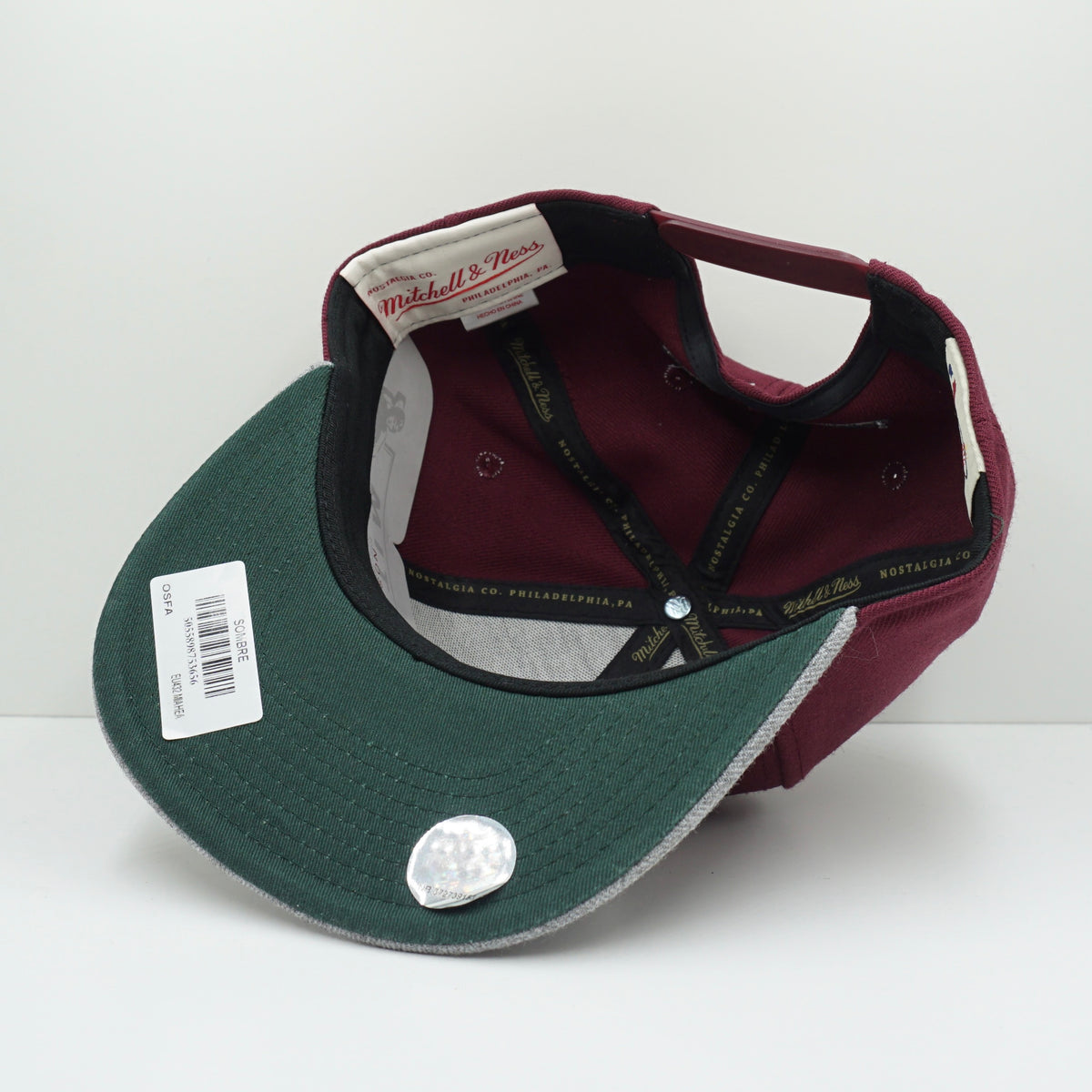 Mitchell & Ness Miami Heat Burgundy Grey Snapback Cap