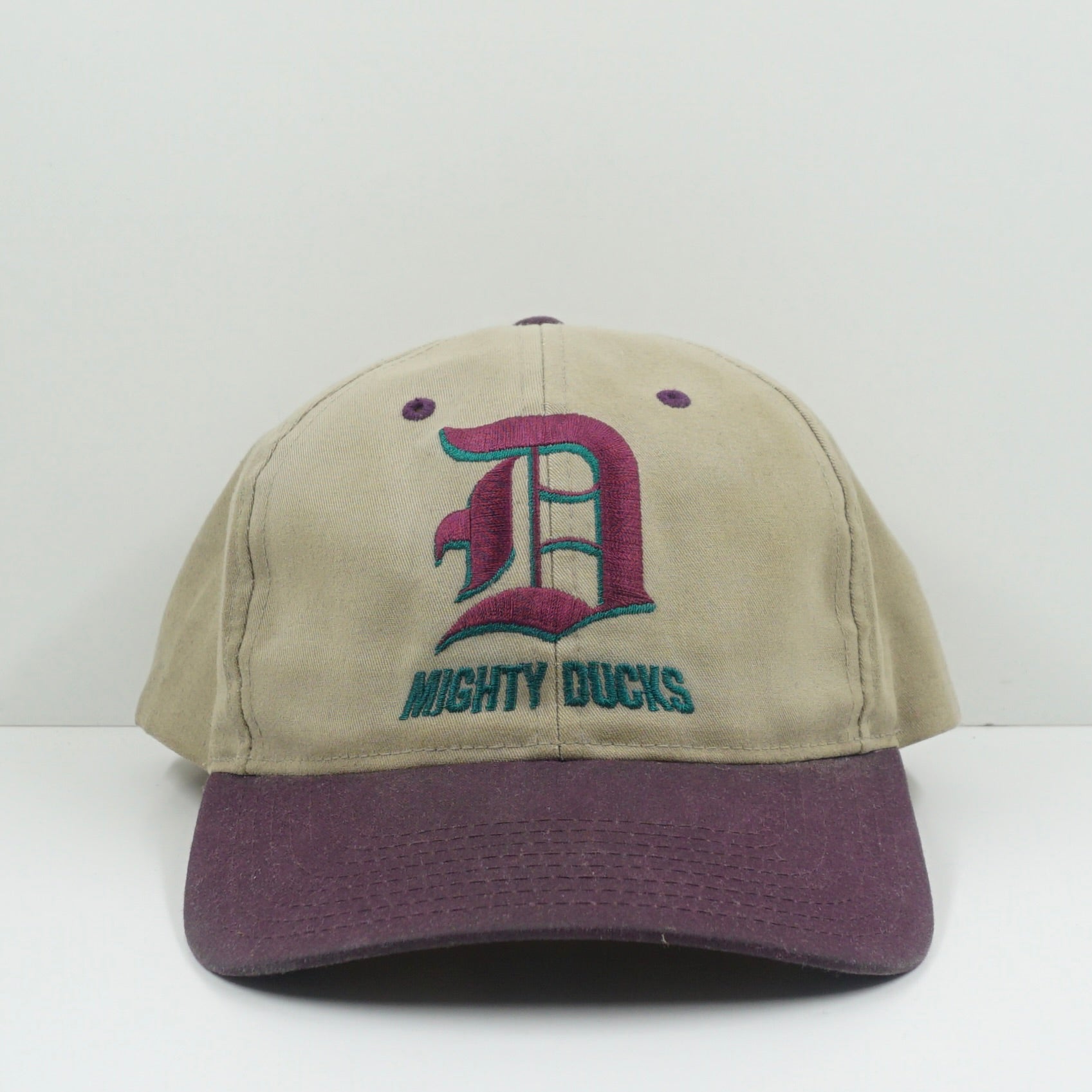 Mighty Ducks Beige Burgundy Snapback Cap