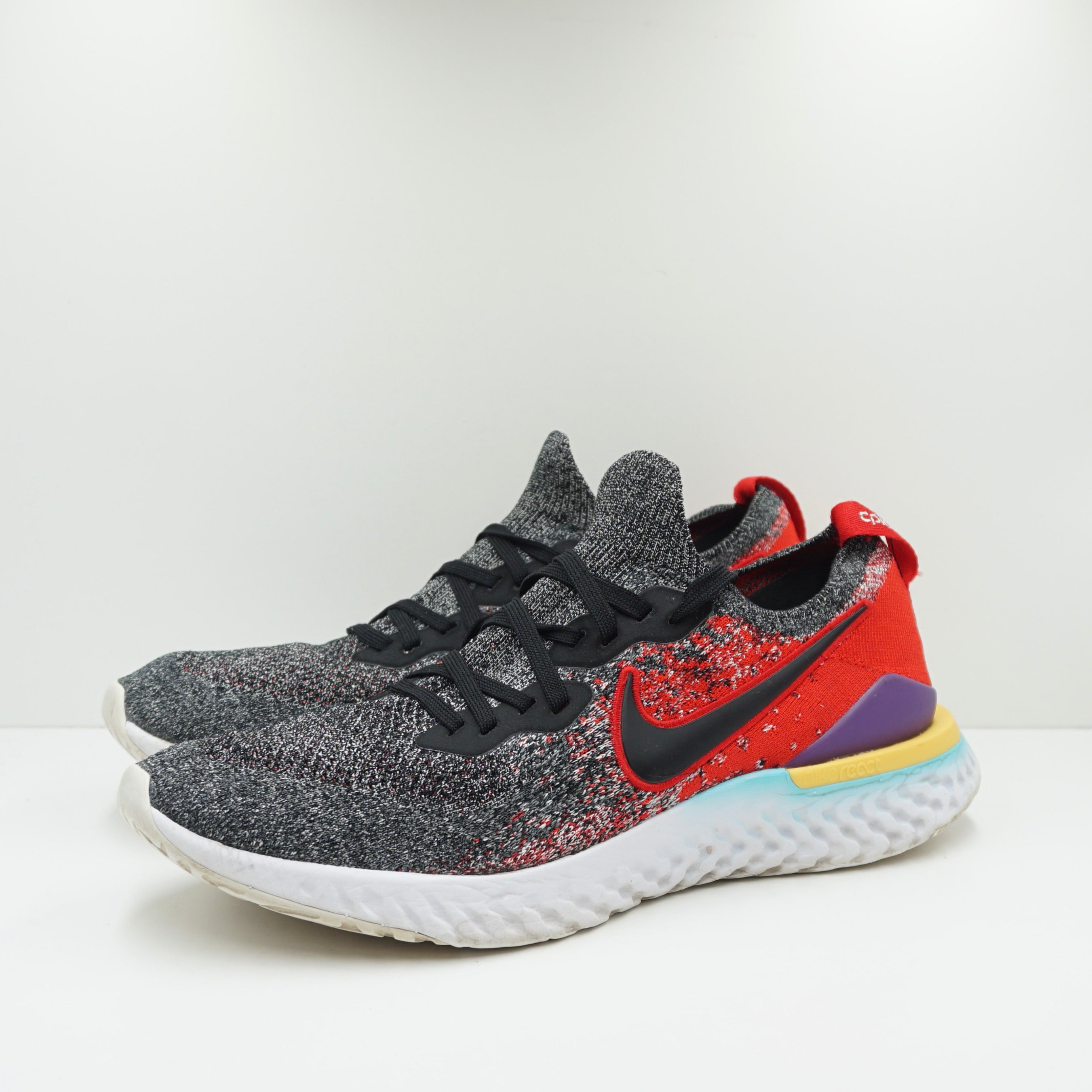 Nike Epic React Flyknit 2 Black Hyper Jade University Red