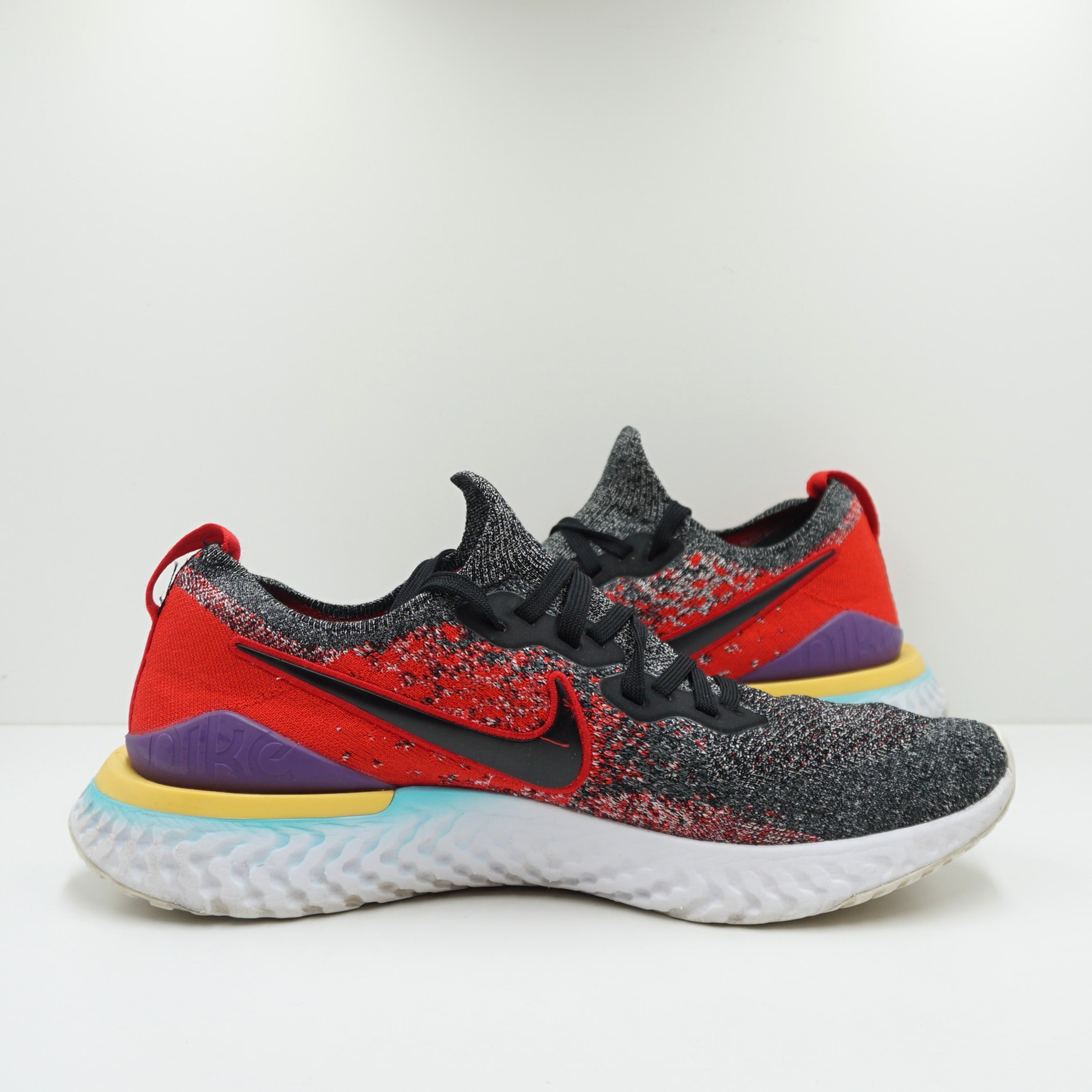Nike Epic React Flyknit 2 Black Hyper Jade University Red