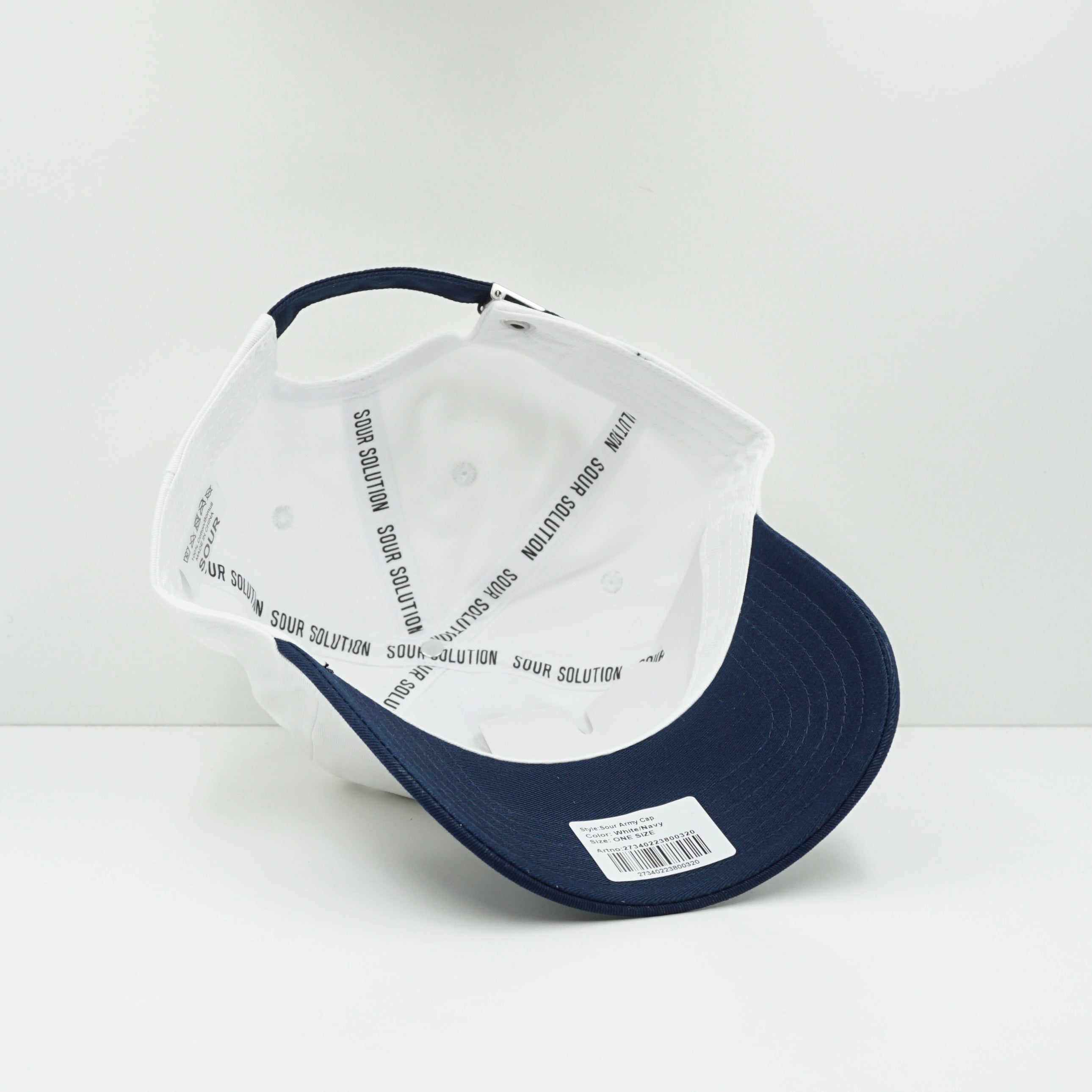 Sour Solution Army White Navy Red Adjustable Cap