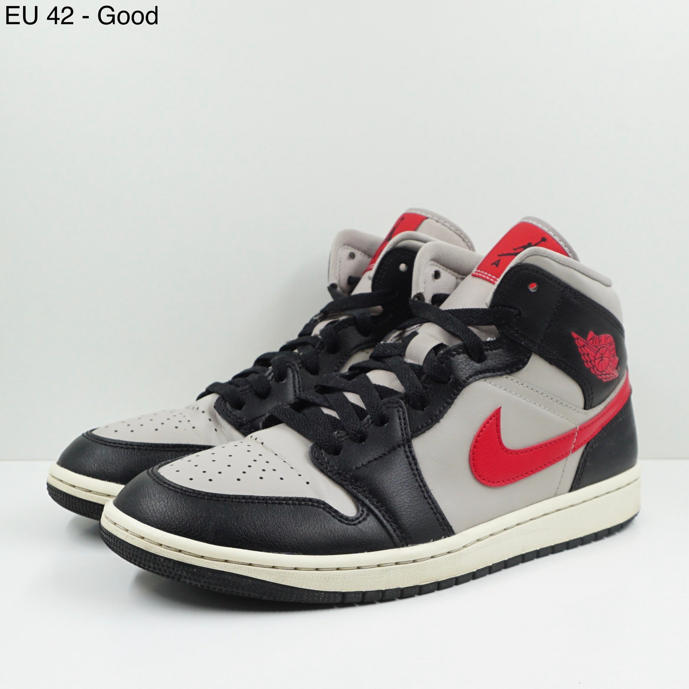 Jordan 1 Mid Black College Grey Gym Red (W)
